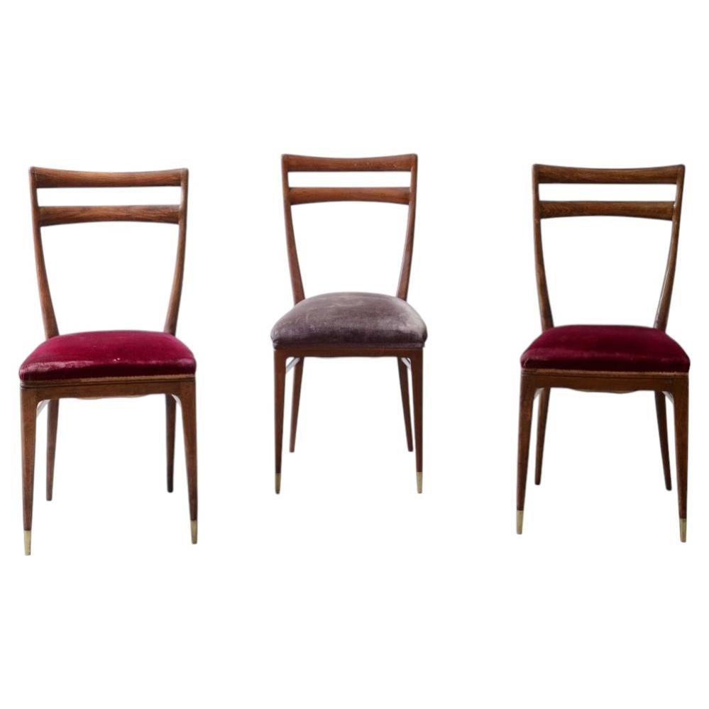 Guglielmo Ulrich eight elegant turned walnut chairs For Sale