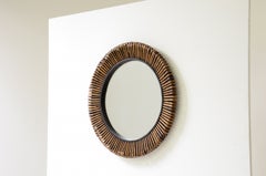 1960's cane frame mirror