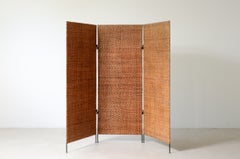 1960's Panel screen in woven raffia