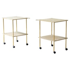 Pair of Azucena brass coffee tables