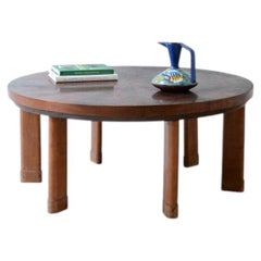 Large 1930's coffee table in walnut veneer