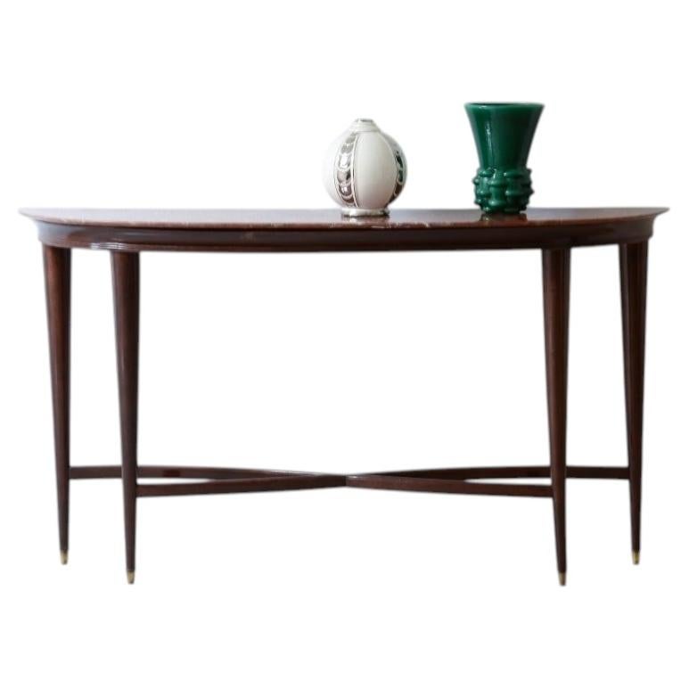 Elegant console table with marble top by Paolo Buffa