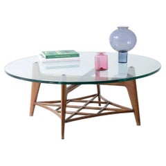 Gio Ponti's low table with four shaped wooden legs