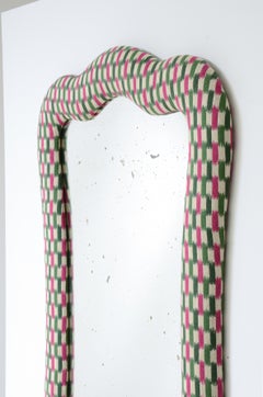 Large mirror with fabric covering