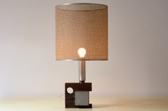 1970'S Table lamp with wooden and stone base