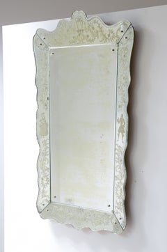 Large engraved mirror by Pietro Chiesa