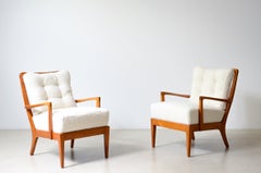 Pair of cherry wood small armchairs attr. Paolo Buffa