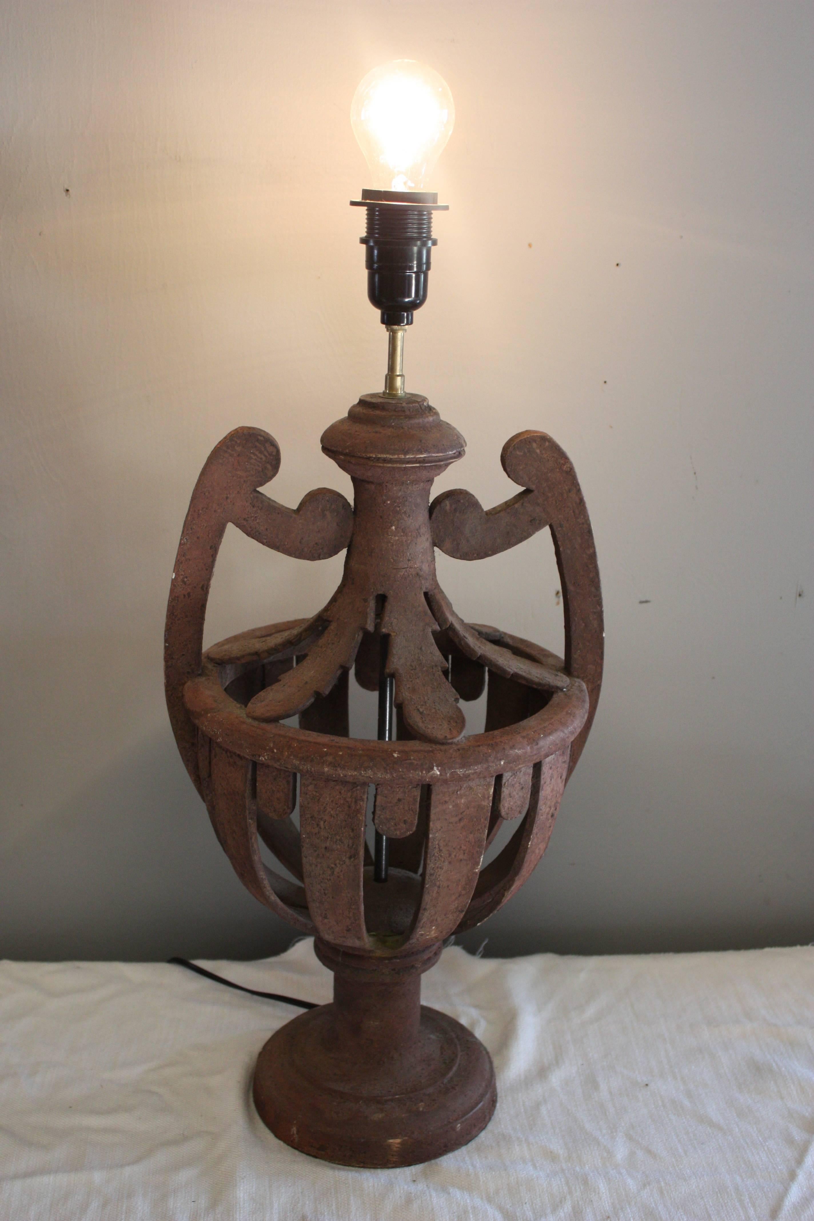 Garden style lamp. Rustic, beautiful, brings the outdoors in.