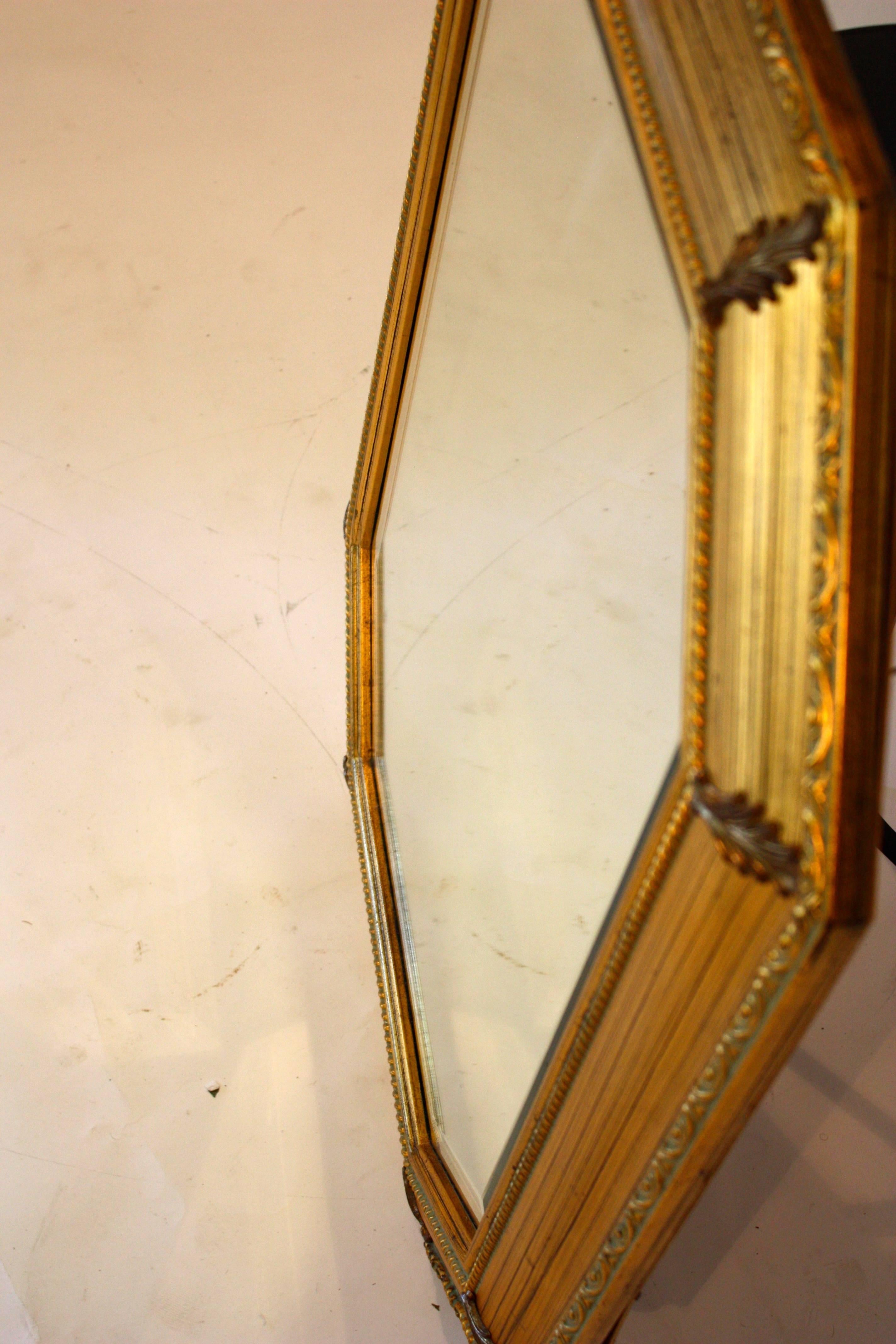 Hexagonal Mirror In Excellent Condition For Sale In Southampton, NY