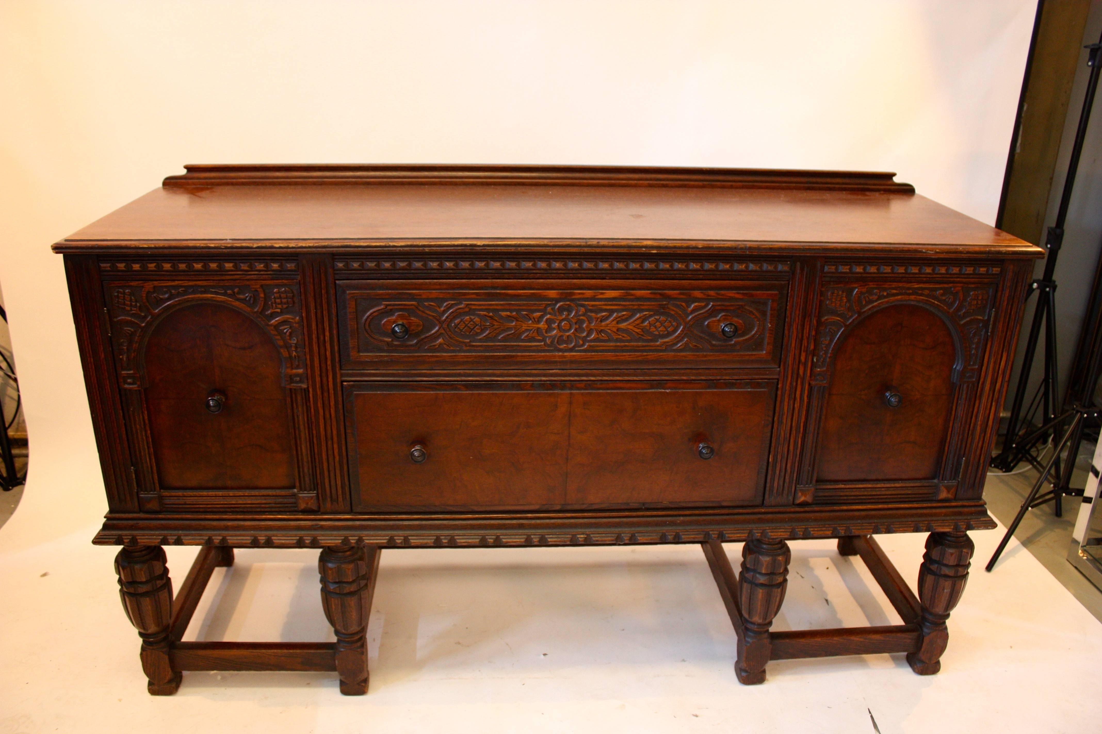 Early 20th Century Jacobean Mahogany Sideboard For Sale