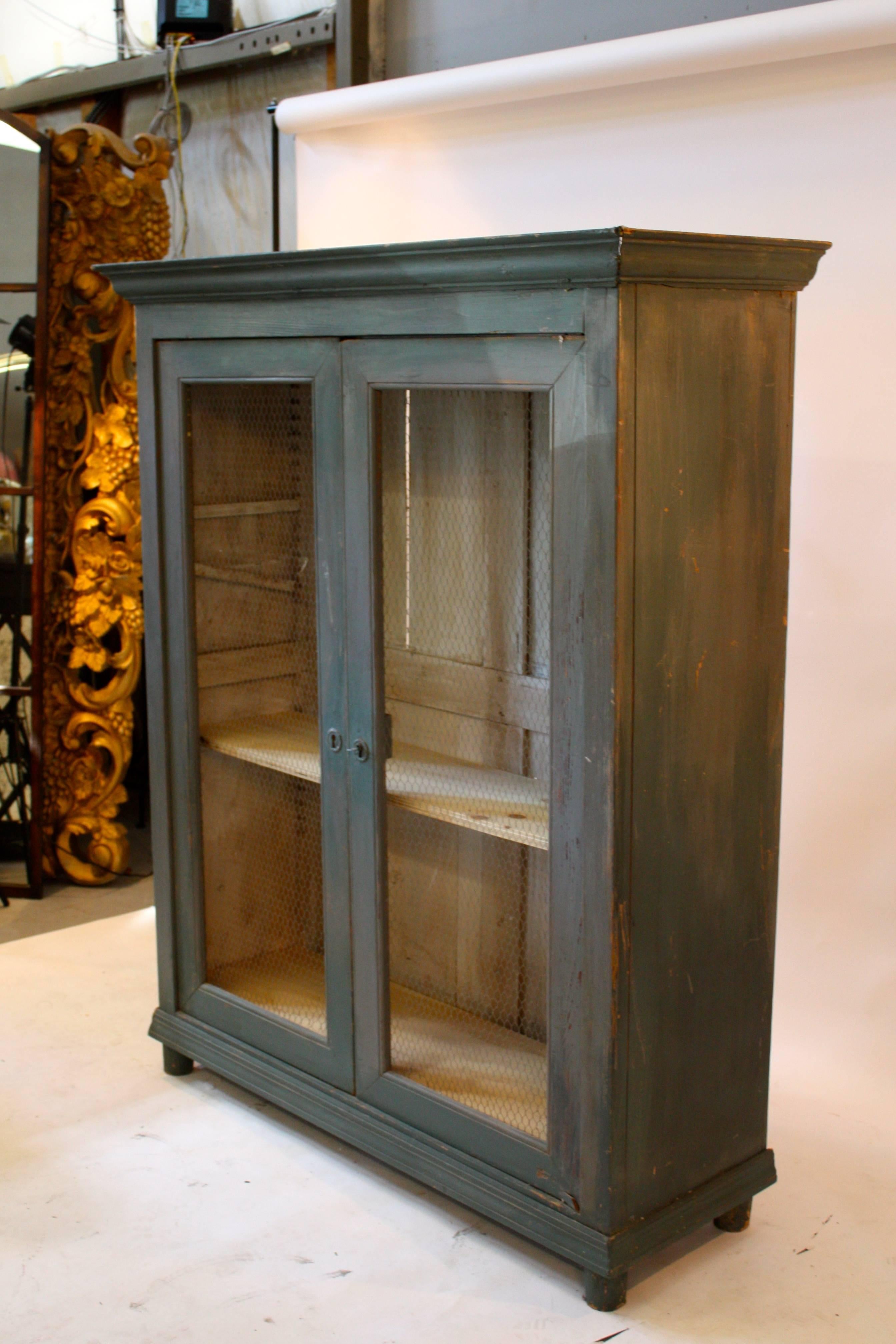 Late 19th Century French Chicken Wire Cupboard For Sale