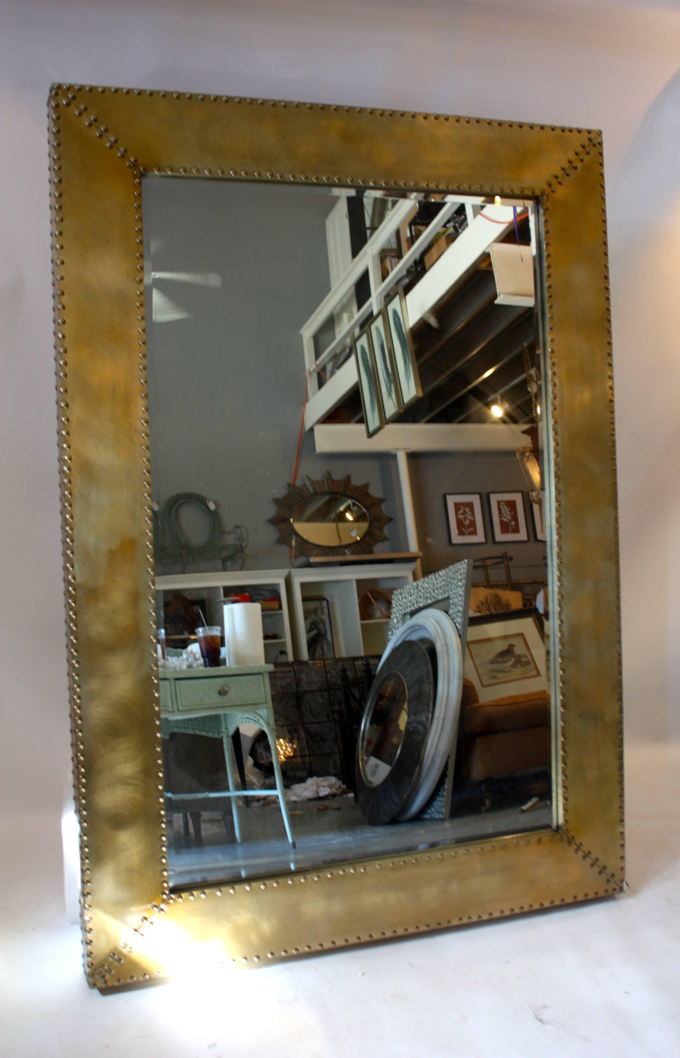 brass floor length mirror