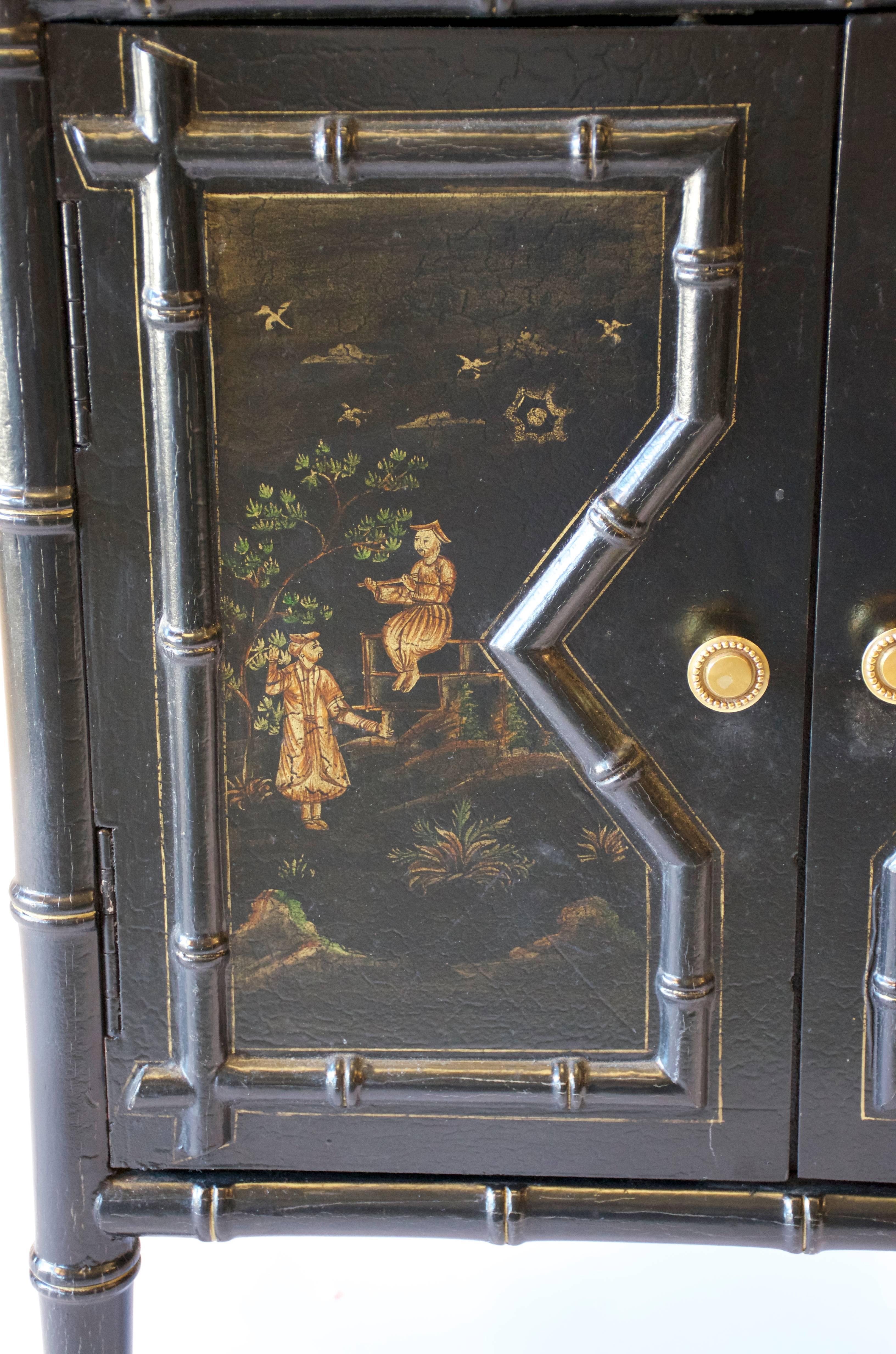 Pair of Ebonized Asian Cabinets 6