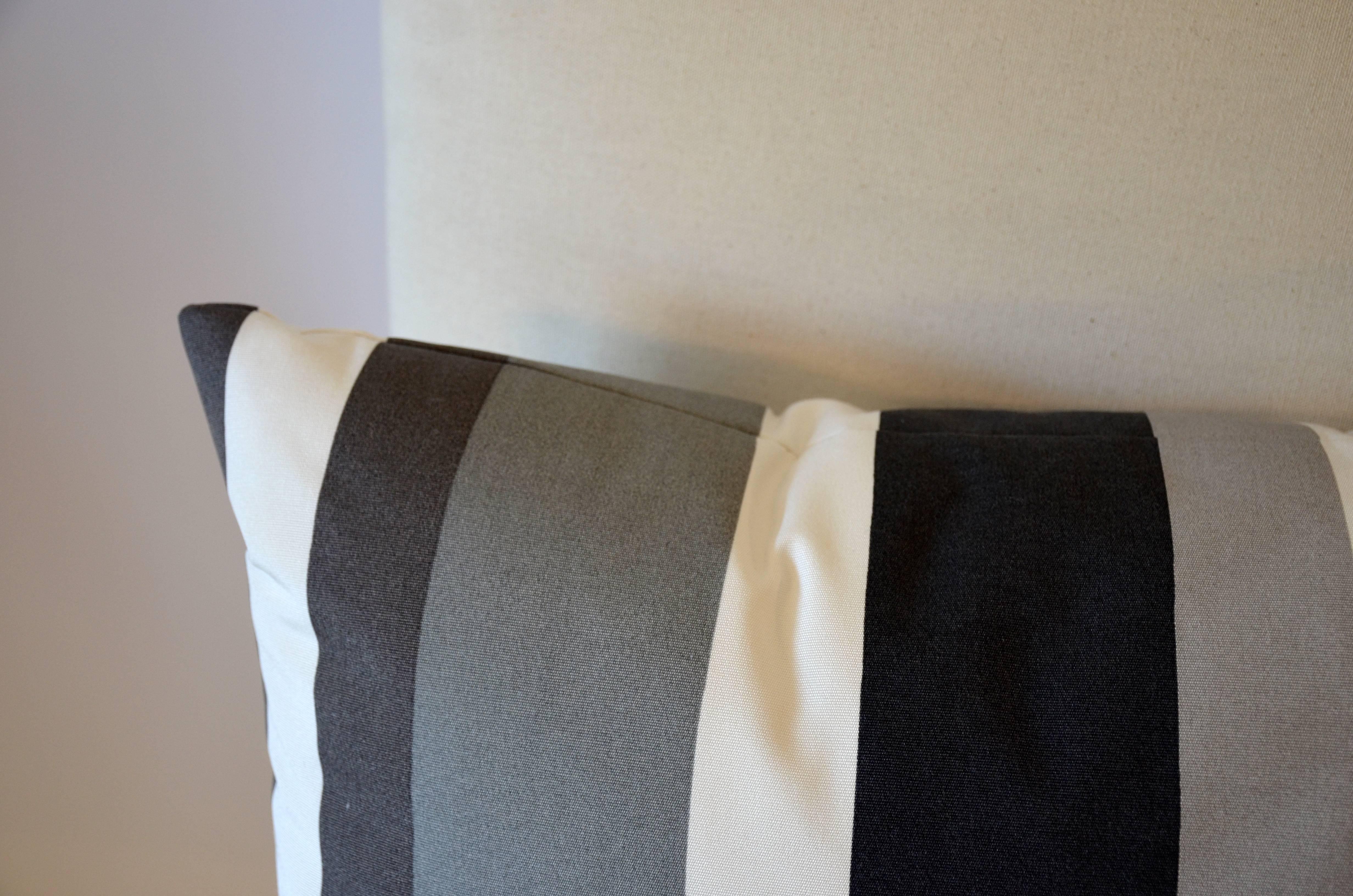 Contemporary Modern Awning Stripe Pillow For Sale