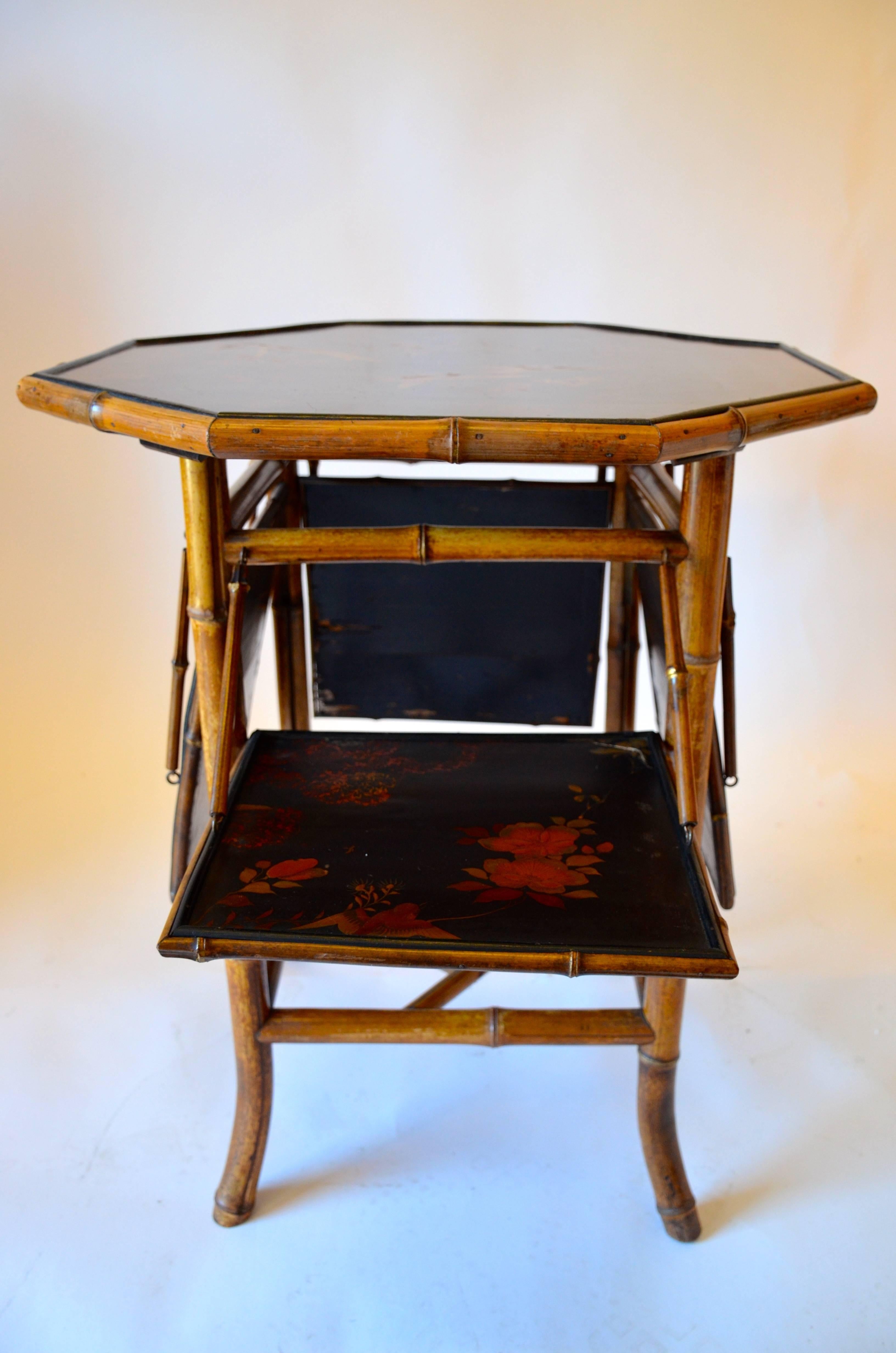 English Multi-Tiered Chinoiserie Tea Table For Sale