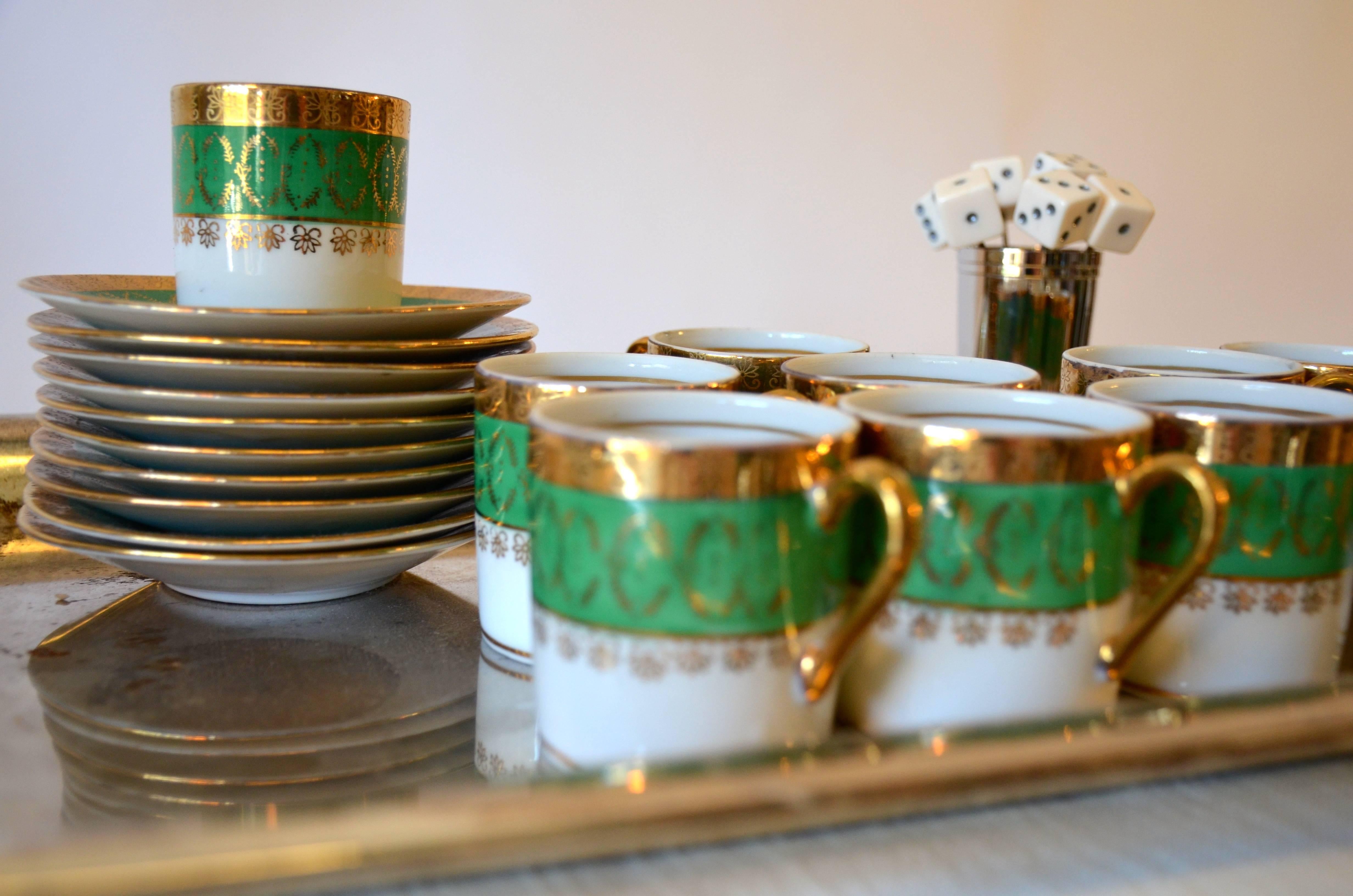 Italian Porcelain Demitasse Set For Sale 1