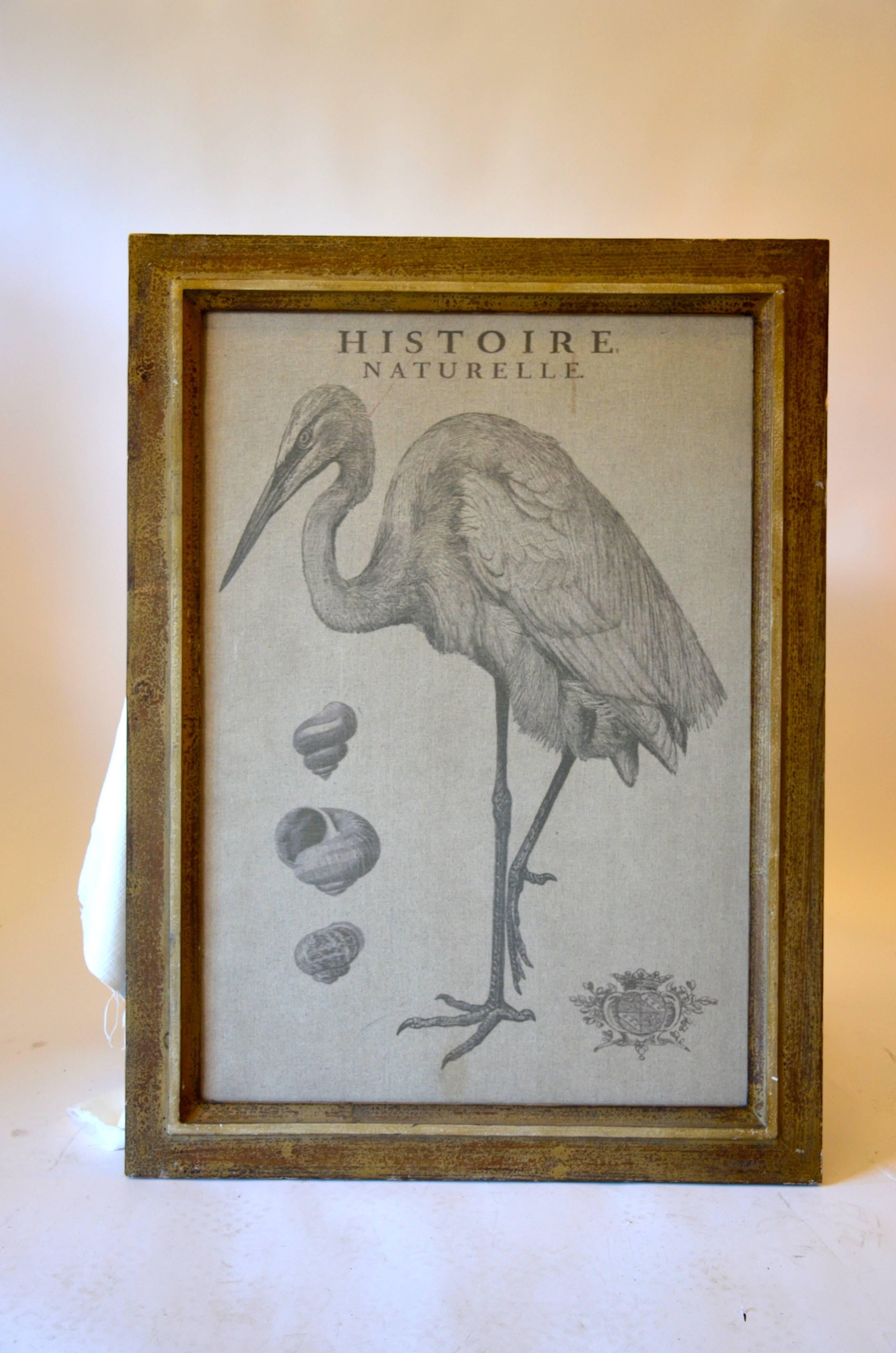 Heron Textured Print In Good Condition For Sale In Southampton, NY
