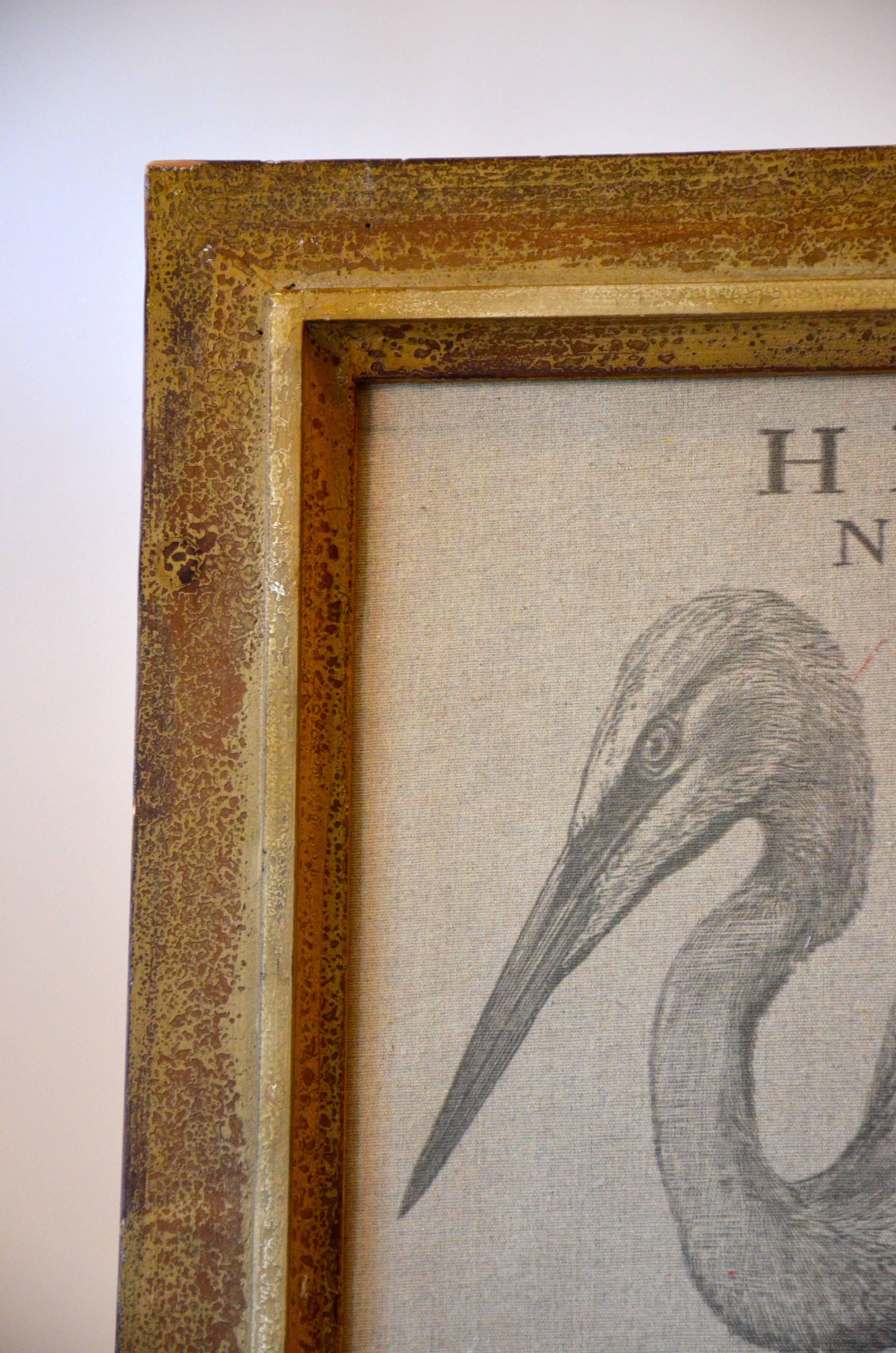 Late 20th Century Heron Textured Print For Sale