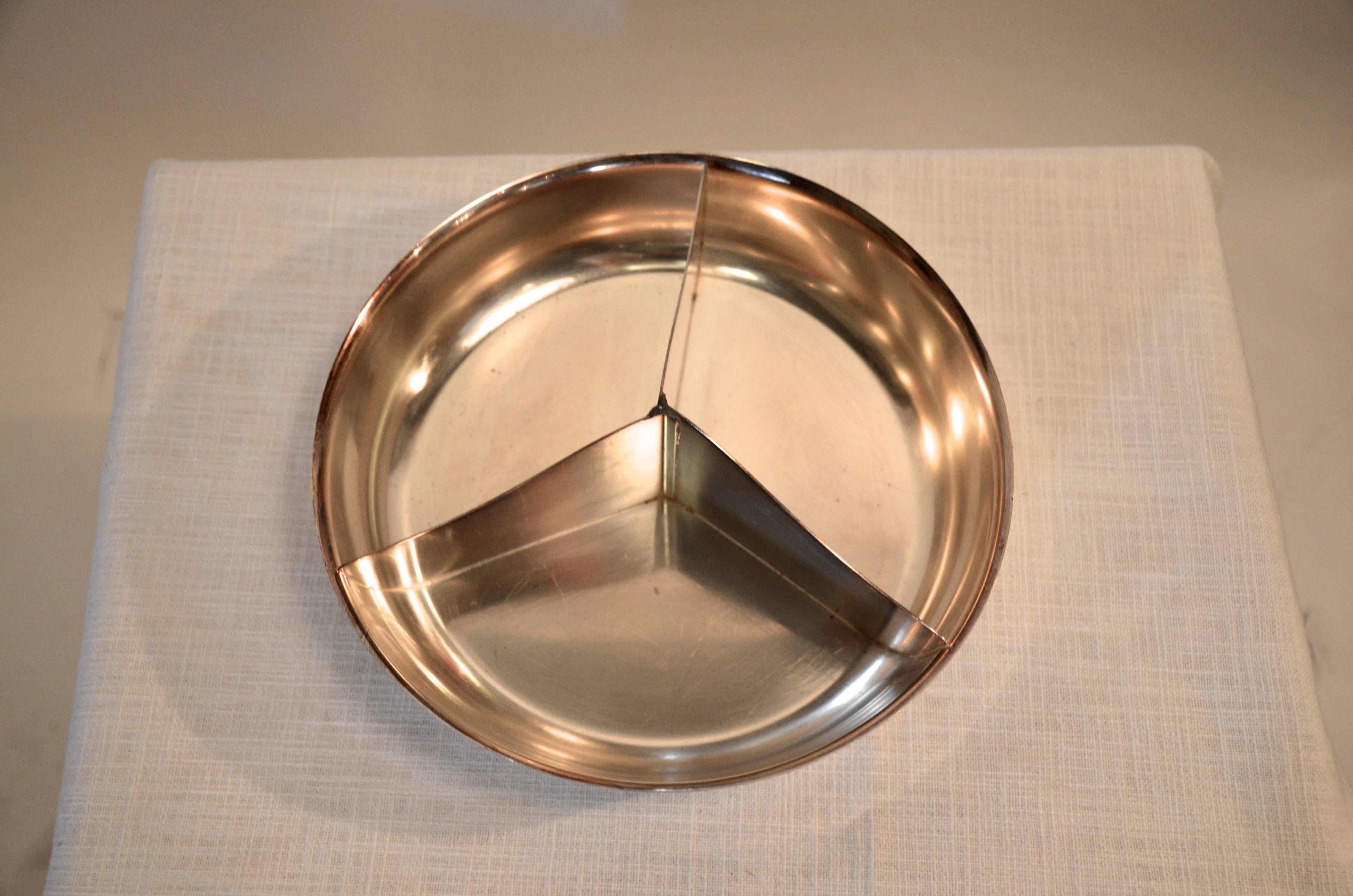 Silver Divided Snack Bowl For Sale 2