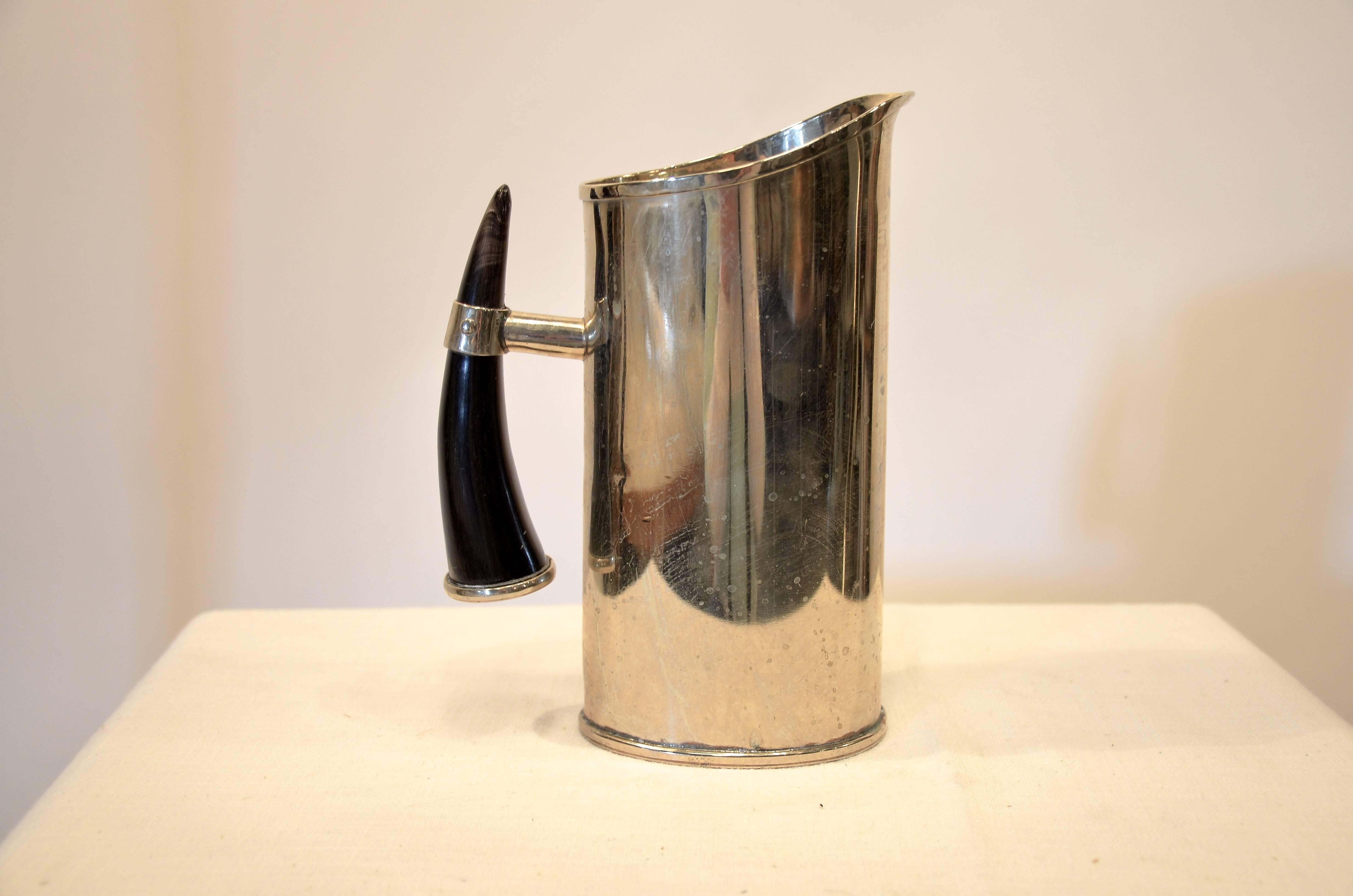 Late 20th Century Nickel and Hom Pitcher For Sale
