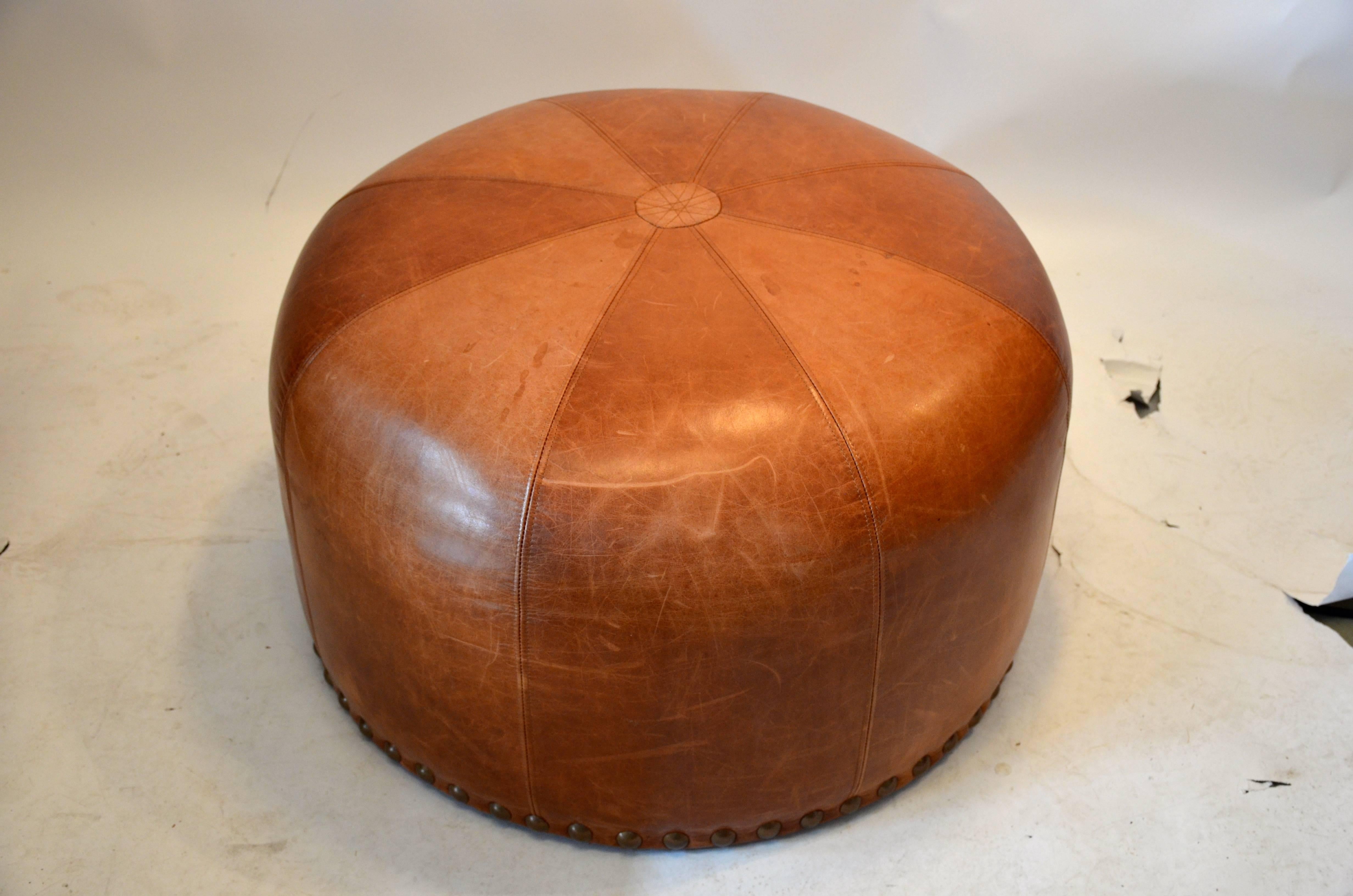Leather Pouf 1