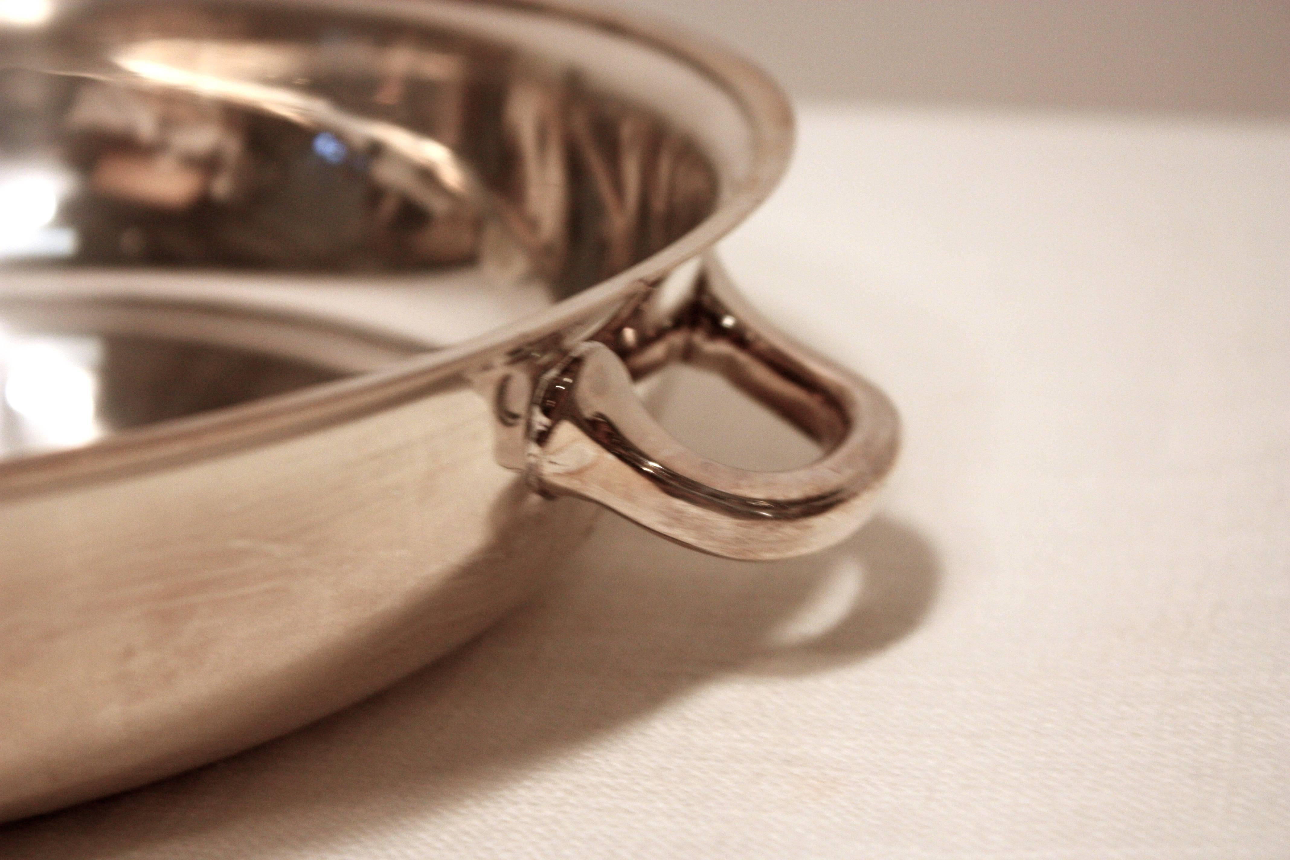 Shallow silver plated bowl.