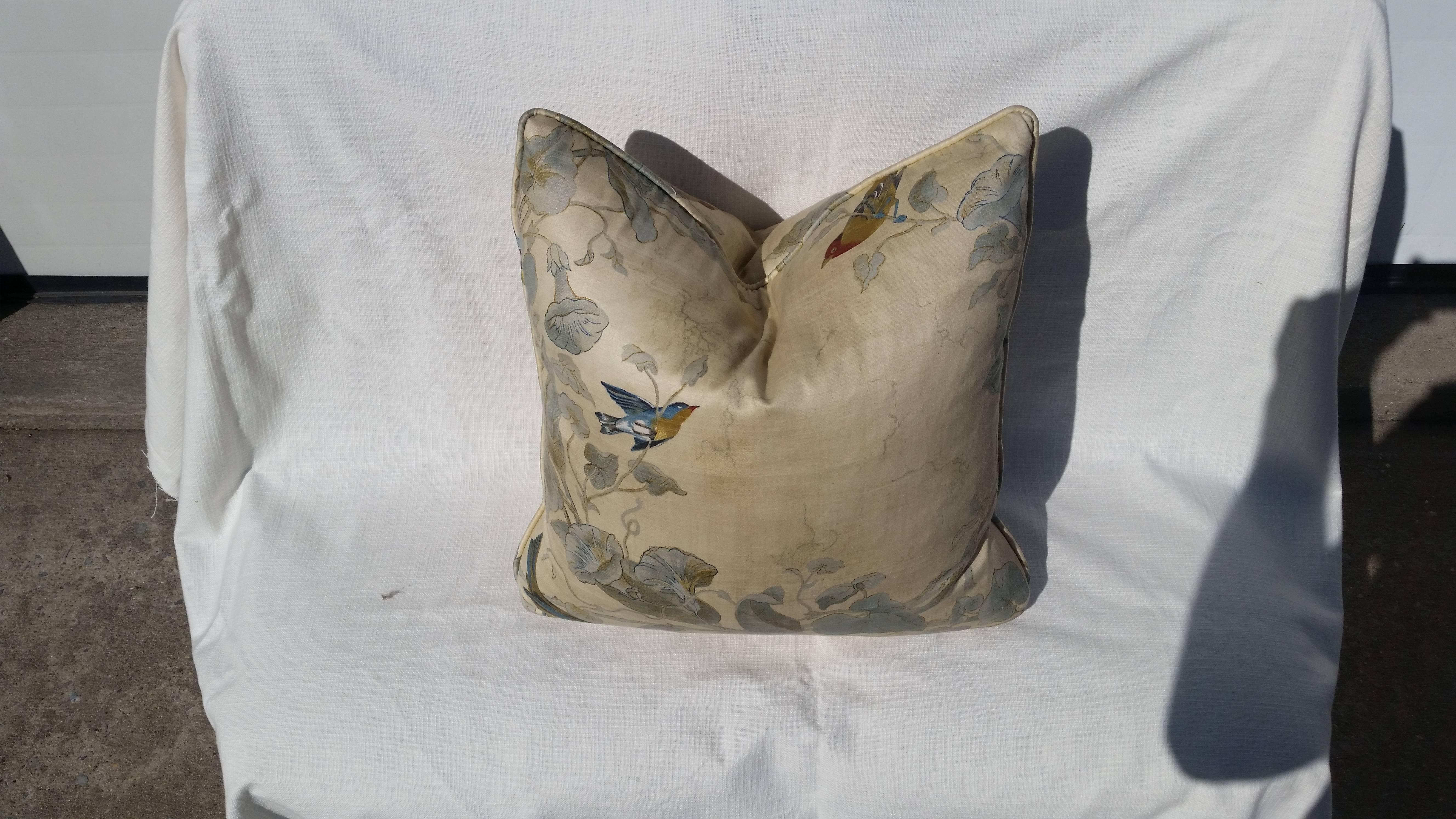 Contemporary Beautiful Autobon Themed Pillow of the Finest Linen, English