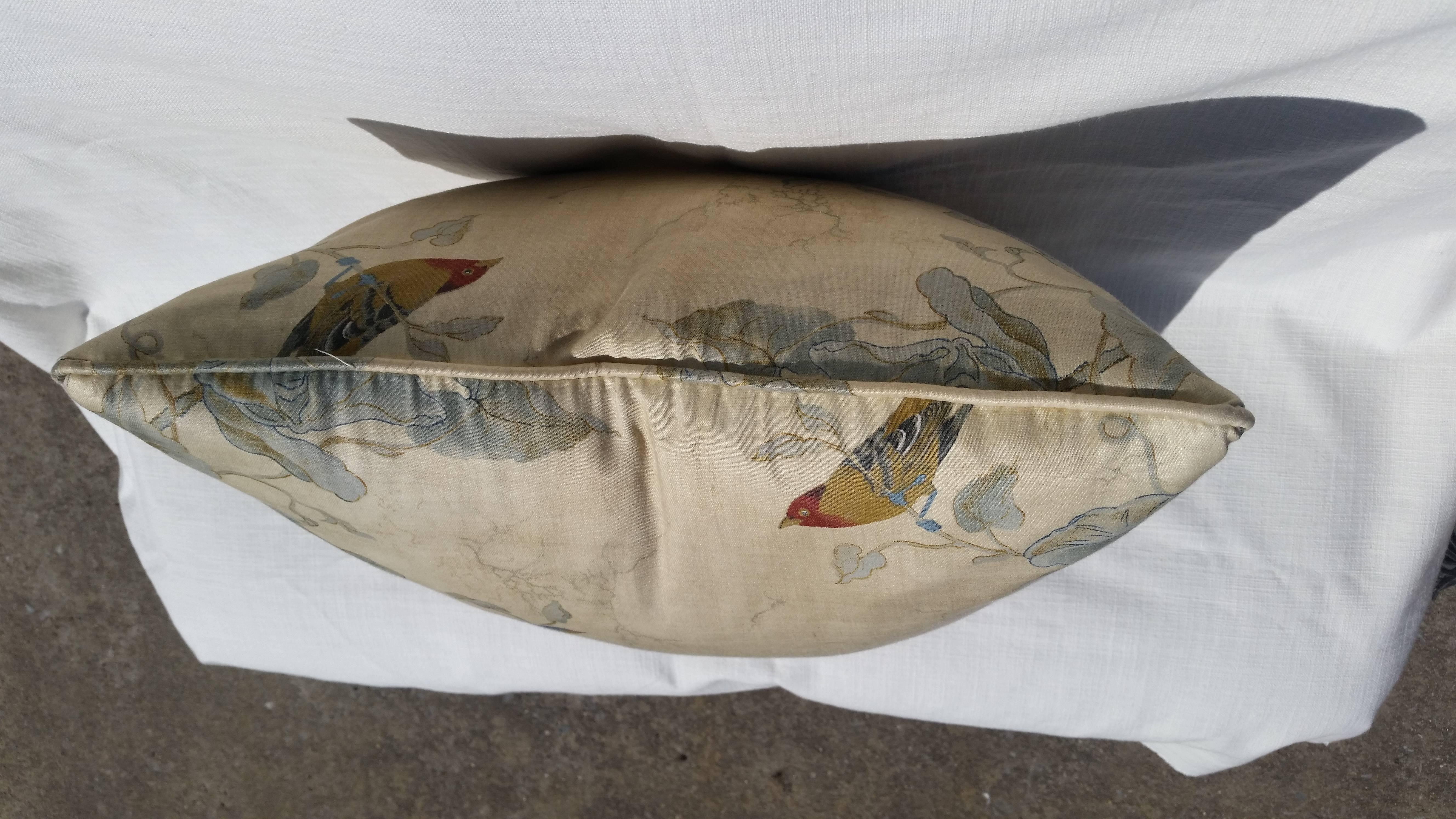 Beautiful Autobon Themed Pillow of the Finest Linen, English 3