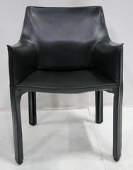 Set of Four Grey Cab Armchairs by Mario Bellini for Cassina
