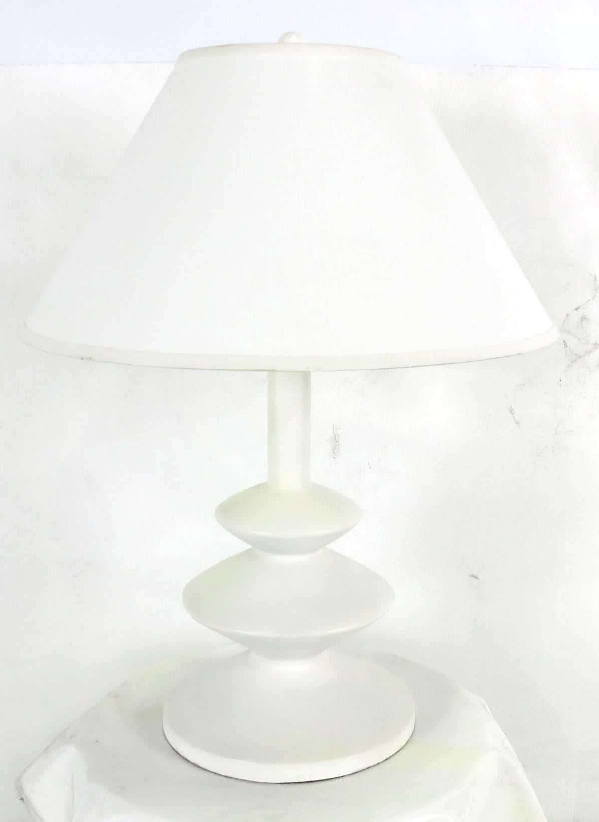 Mid-Century Modern Pair of Giacometti / JM Frank Plaster Table Lamps