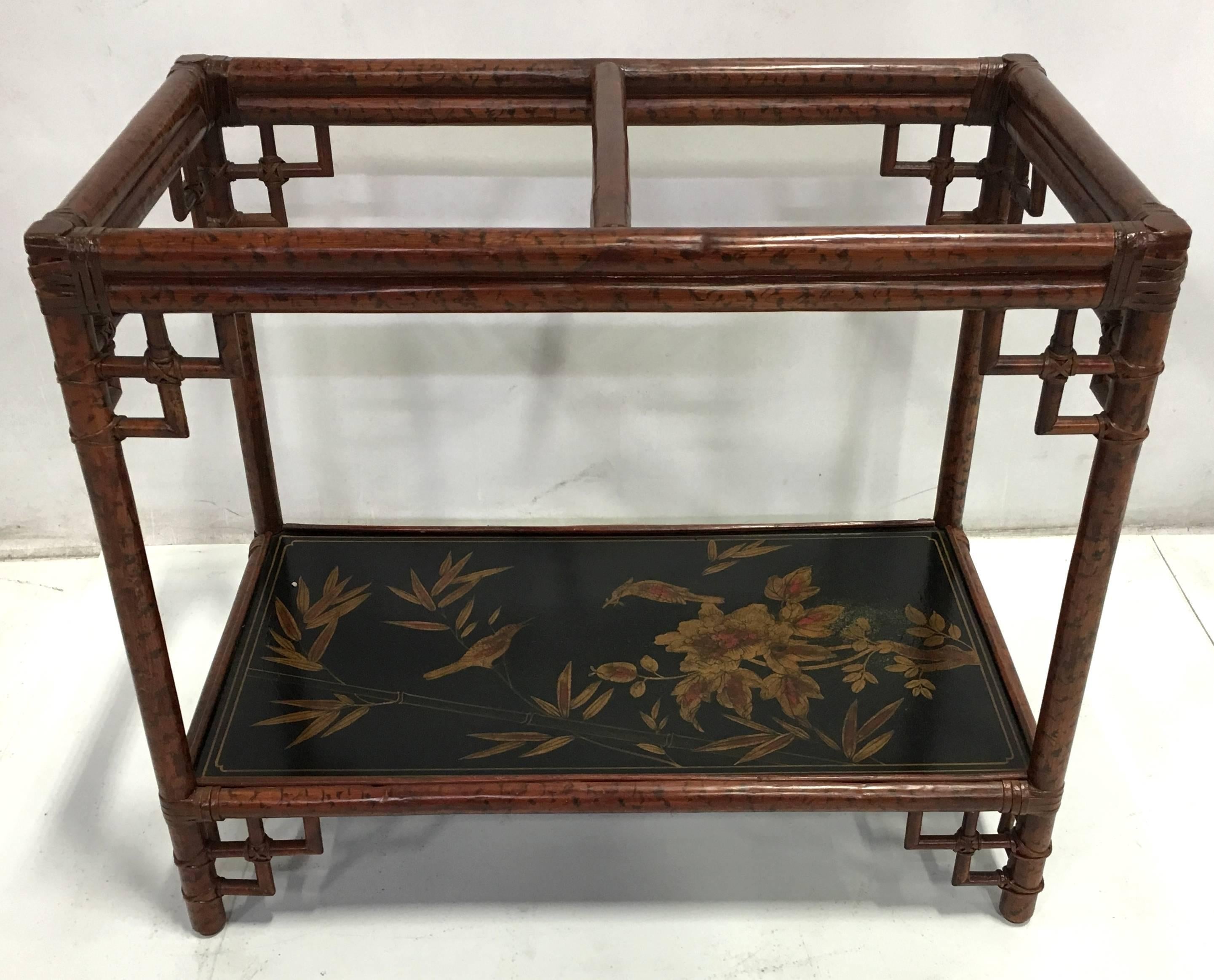 Late 20th Century Pair of Chinoiserie Side Tables by Maitland-Smith