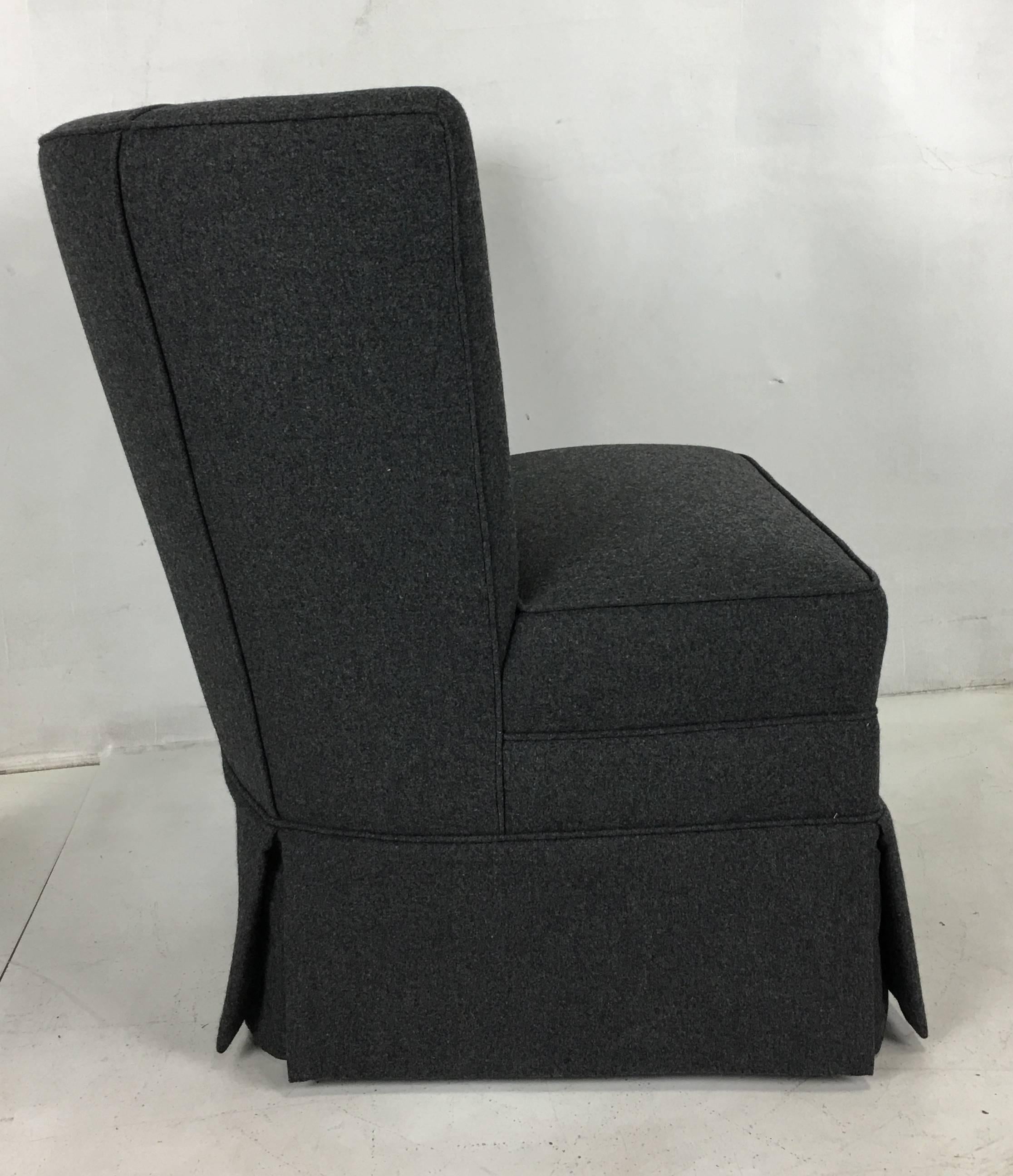 charcoal wingback chair