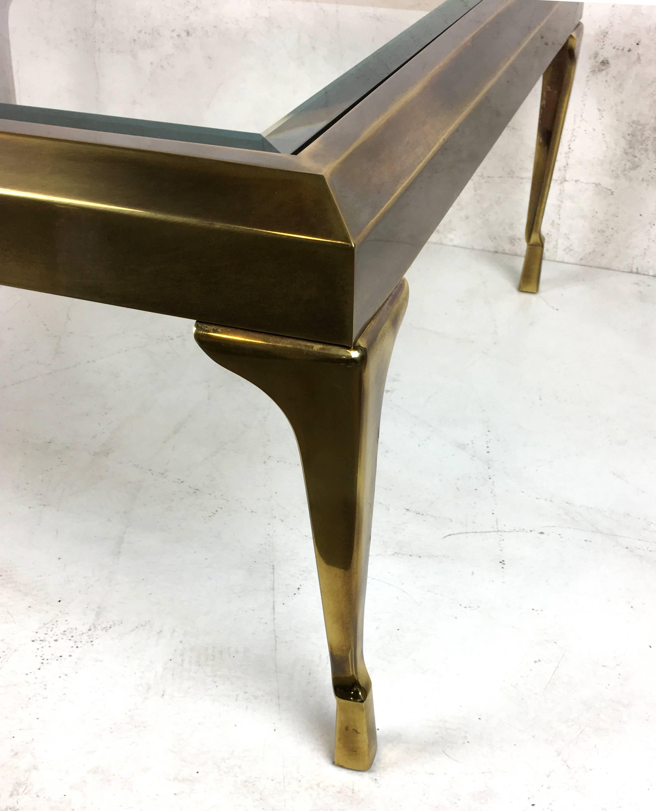 Mid-Century Modern Rare and Refined Brass Coffee Table by Mastercraft For Sale