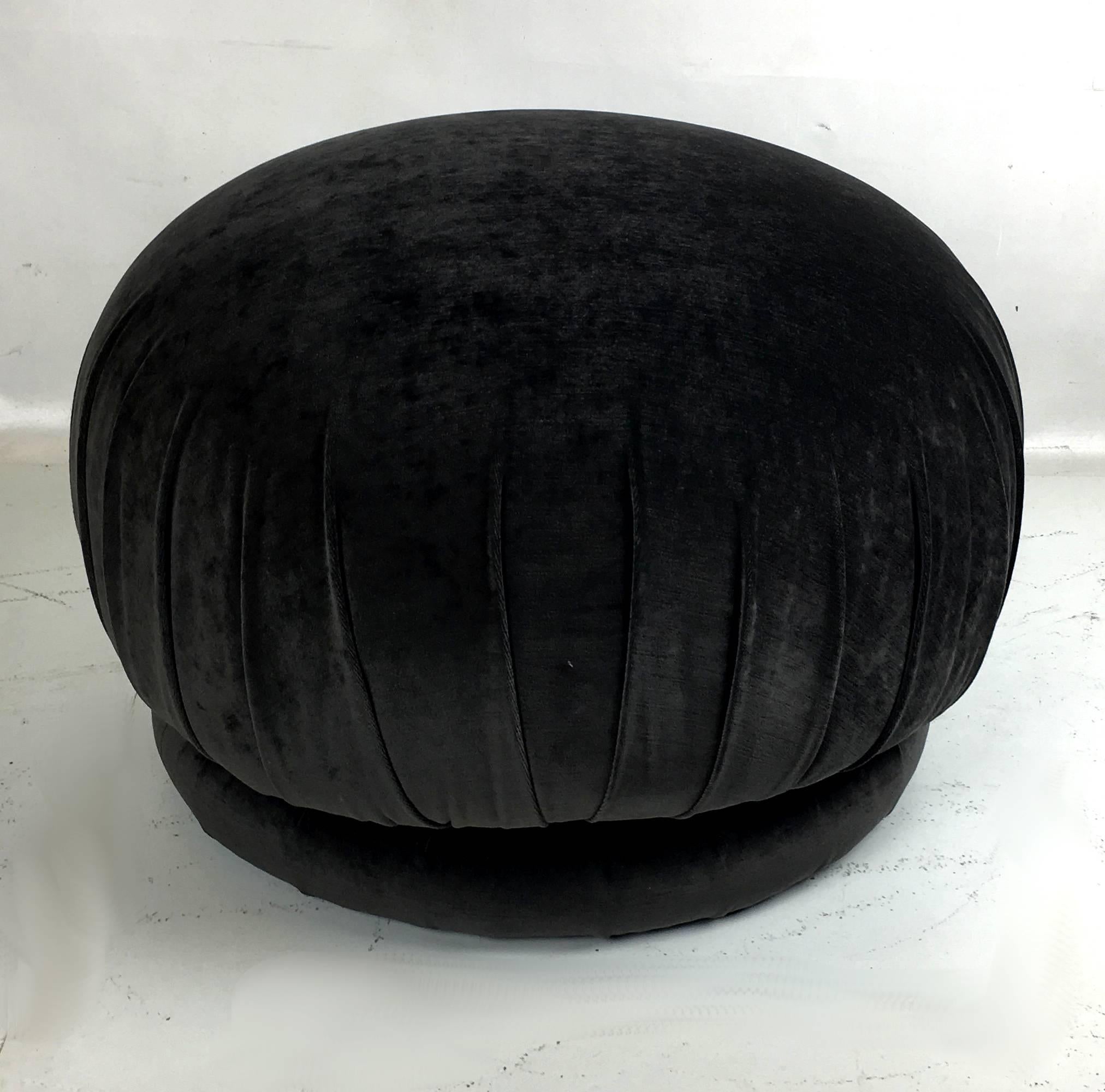 American Pair of Swiveling Poufs by Vladimir Kagan for Directional