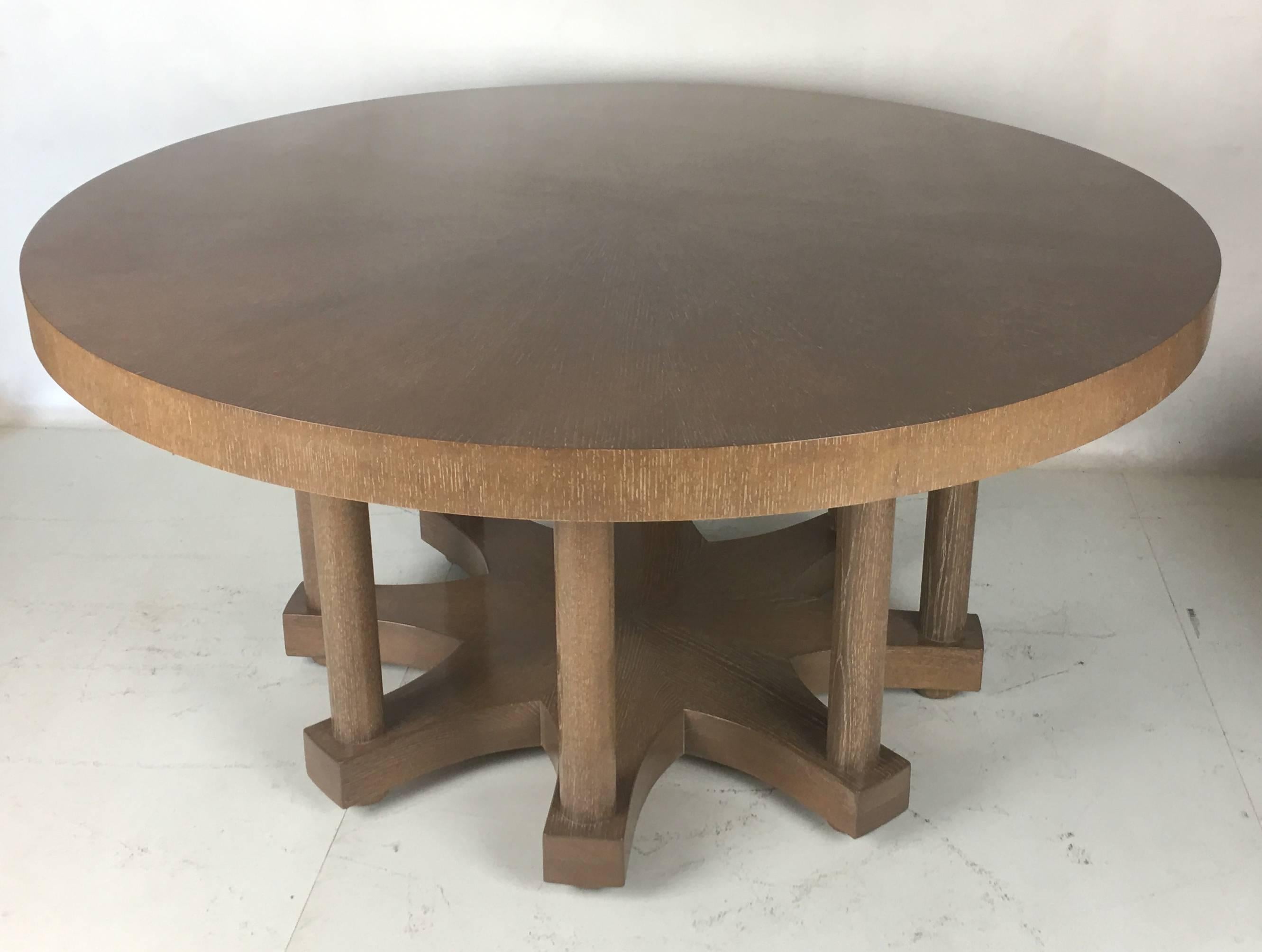 American Round Colonnade Base Oak Dining Table