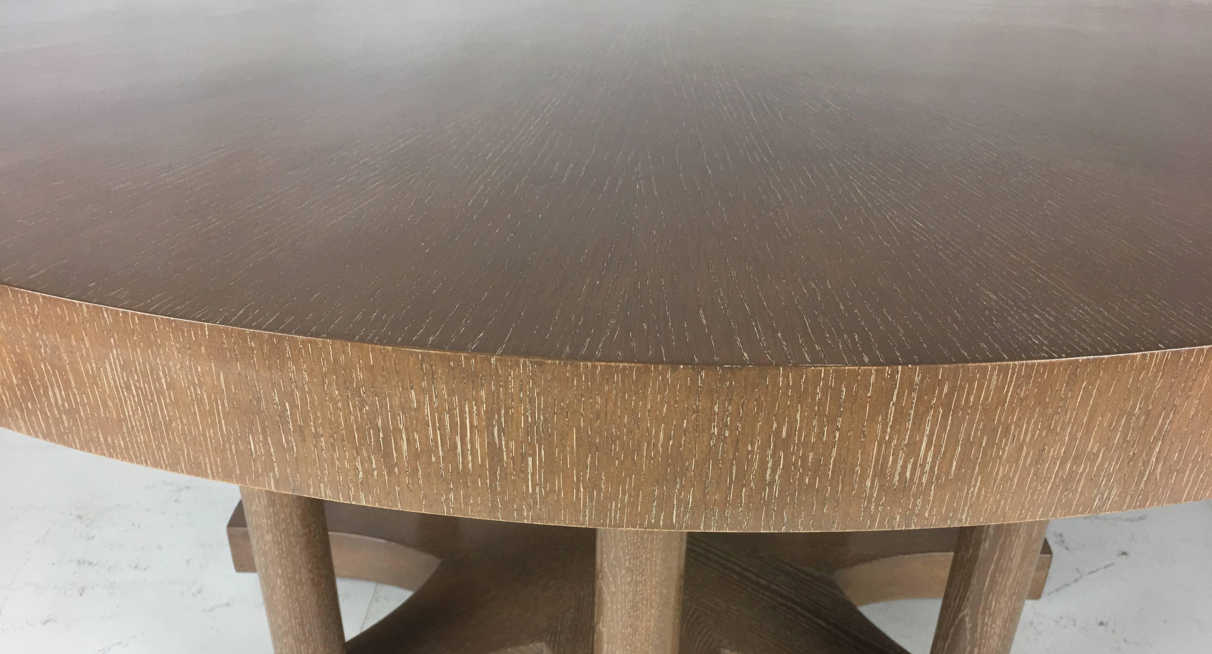 Round Colonnade Base Oak Dining Table 2