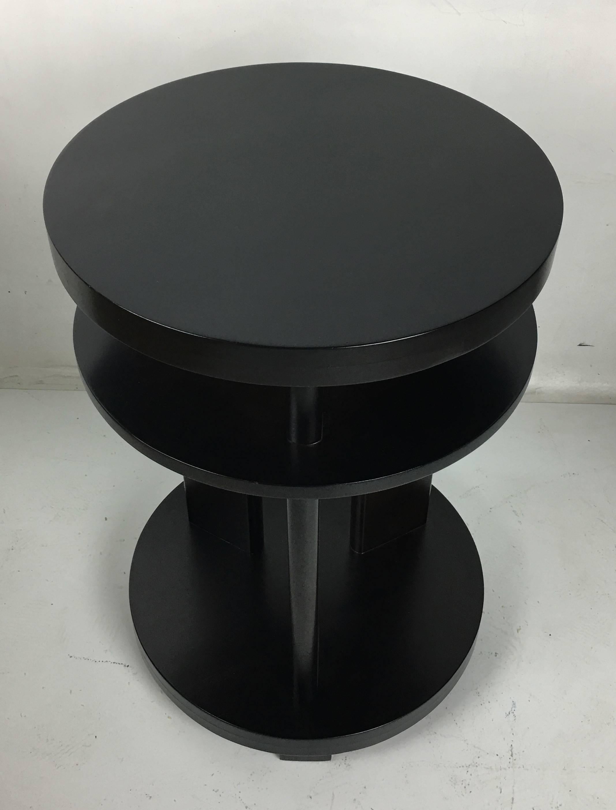 American Pair of Ebonized Mahogany Side Tables by Paul Laszlo For Sale