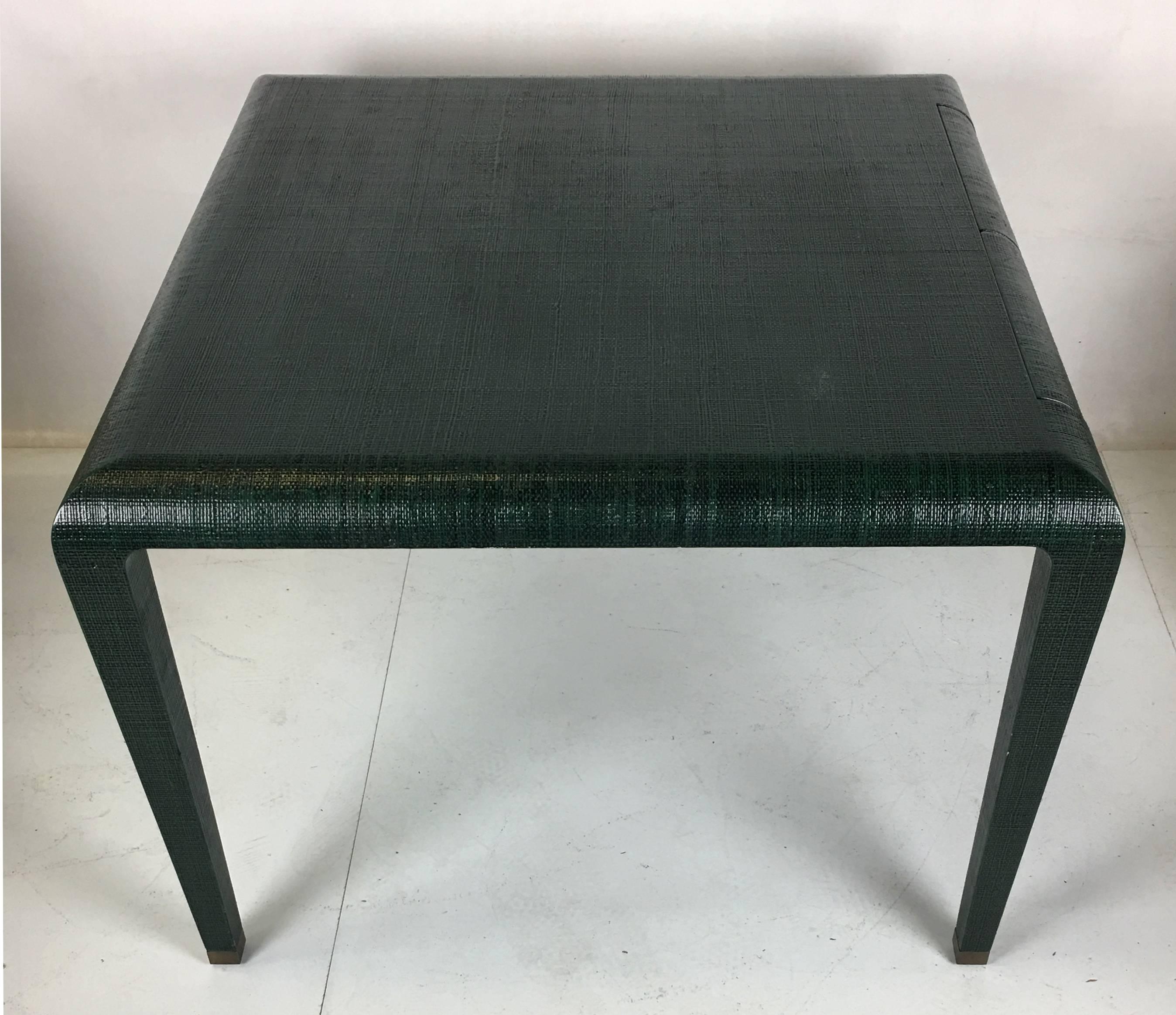 Exceptional Raffia Clad Games Table by Harrison Van Horn In Excellent Condition In Danville, CA