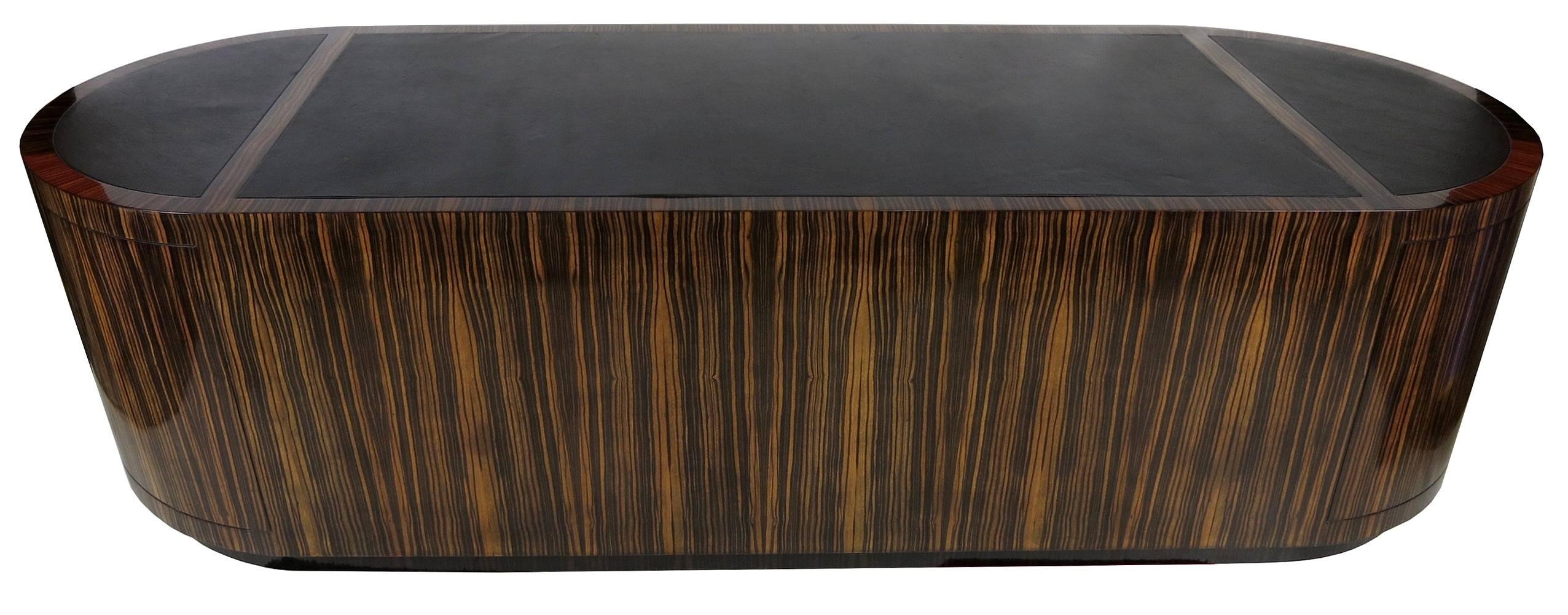 Monumental Macassar Ebony Executive Desk by Leon Rosen for Pace In Excellent Condition In Danville, CA
