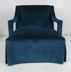 Pair of Open-Arm Skirted Lounge Chairs