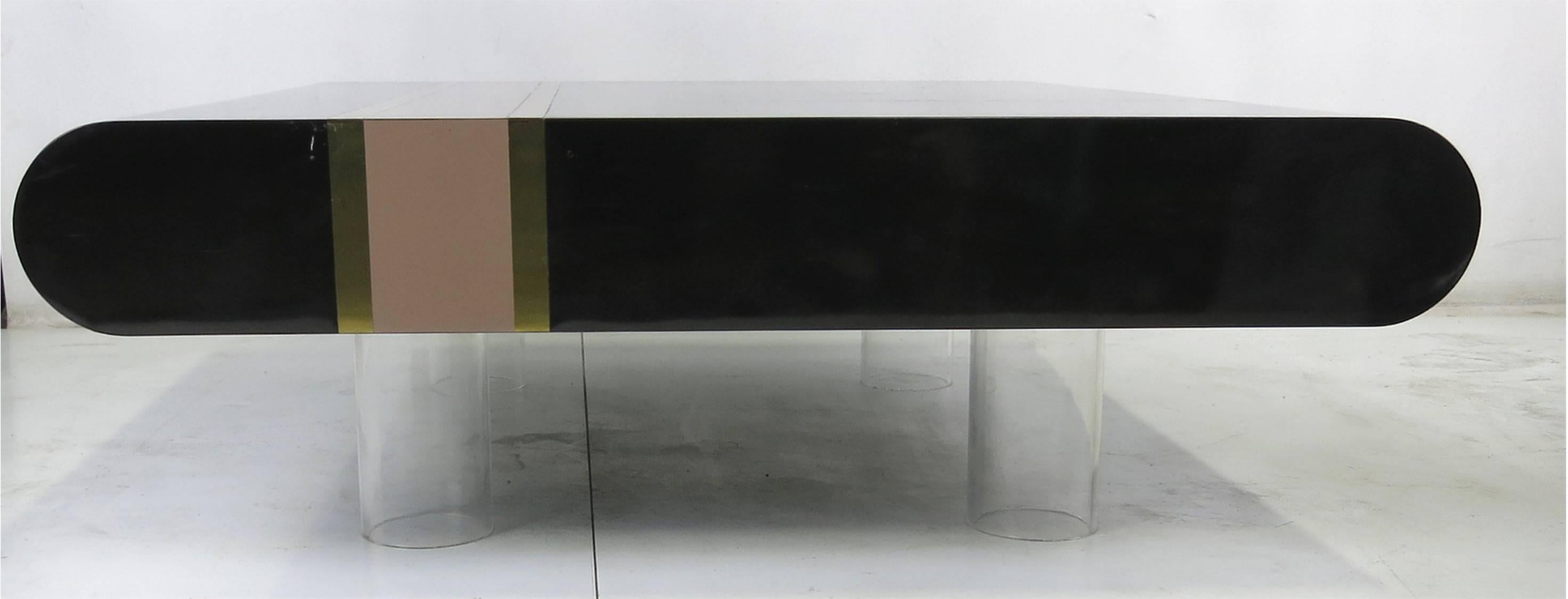 1970s Pierre Cardin style Cocktail Table with Lucite Base  1