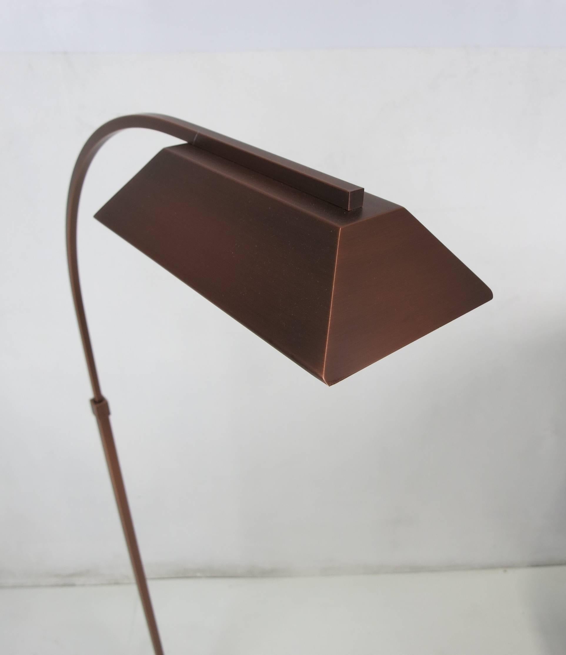 Modern Satin Bronze Pharmacy Lamp by Casella In Excellent Condition In Danville, CA