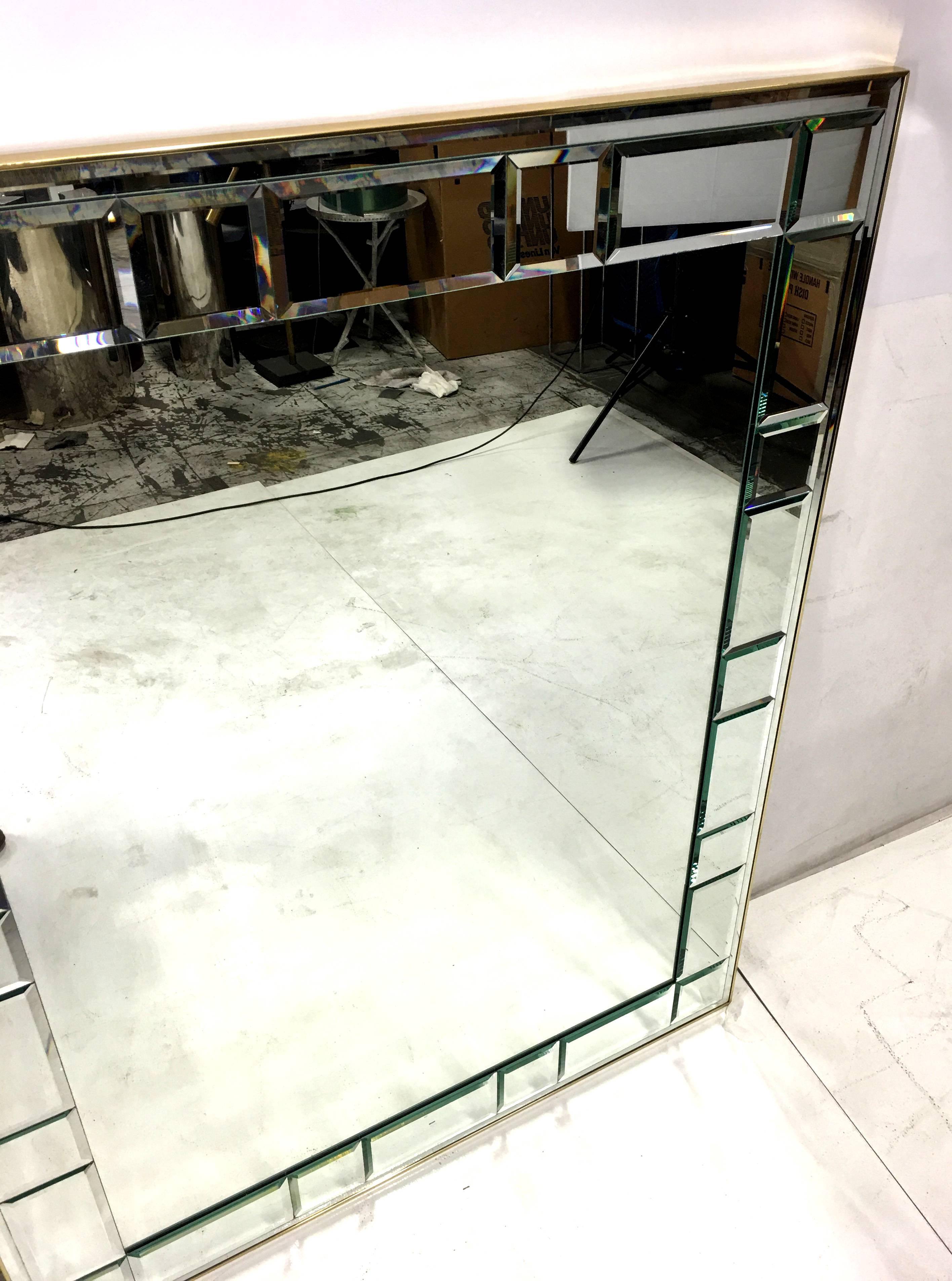 Modern Large-Scale Beveled Mirror on Mirror by La Barge