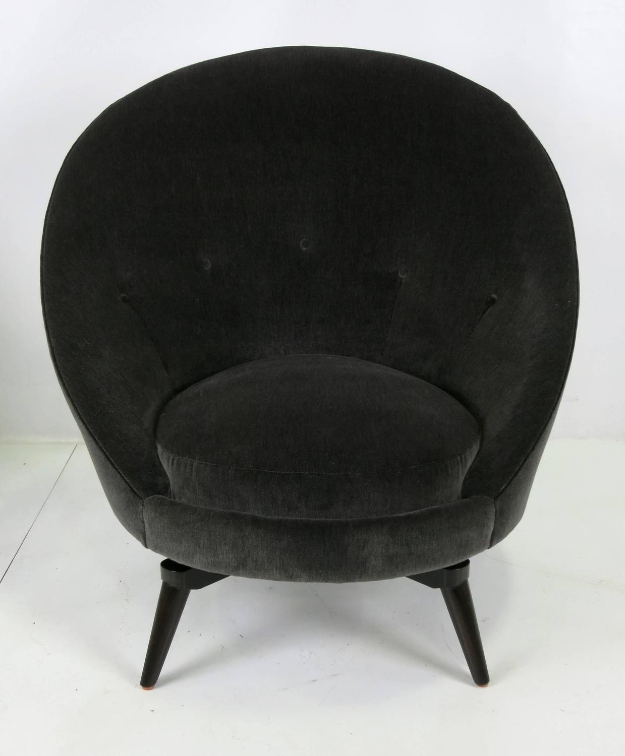 Pair of Royère Style Swivel Egg Chairs For Sale at 1stdibs