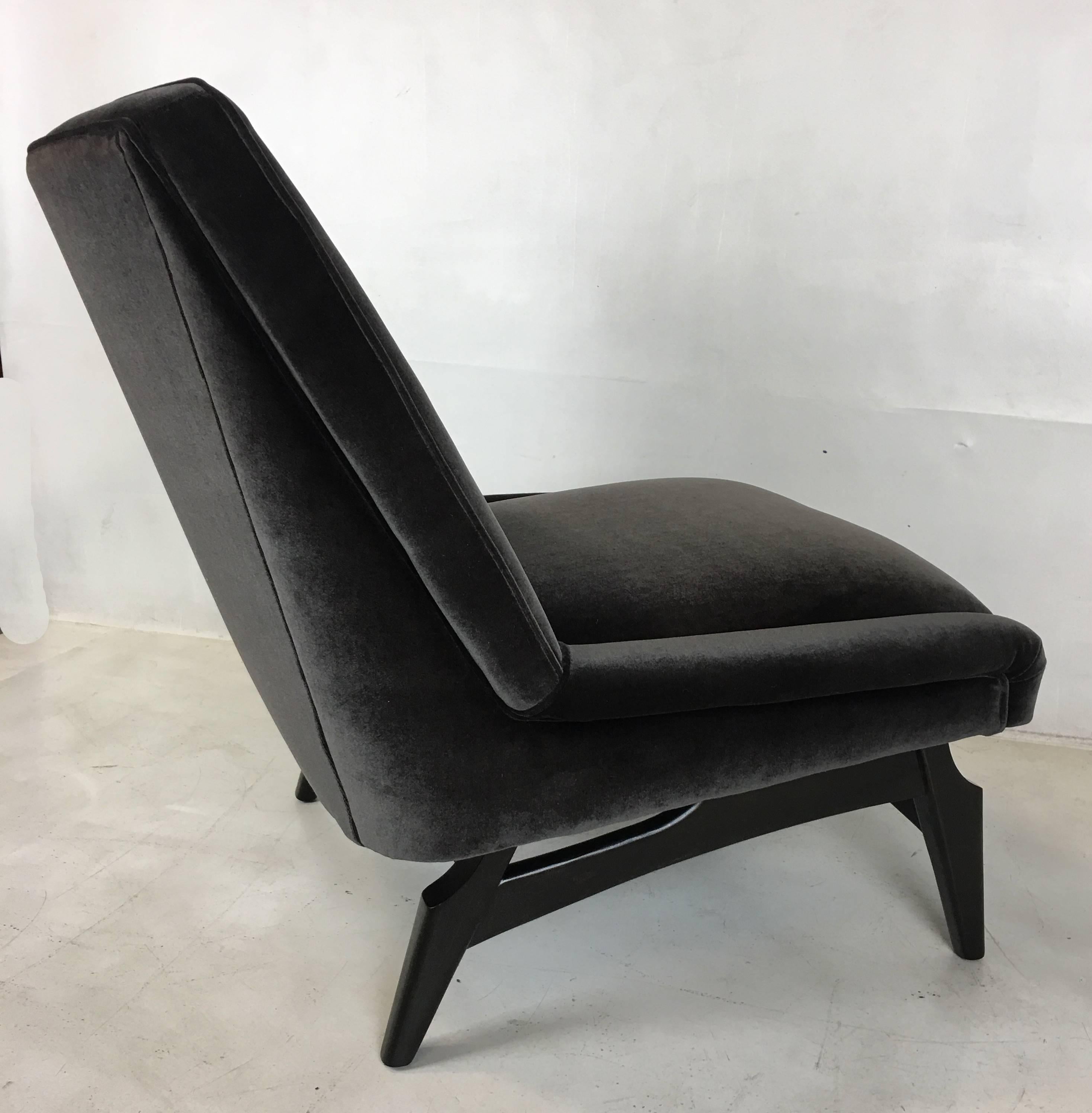 American Pair of Italian Modern Style Lounge Chairs