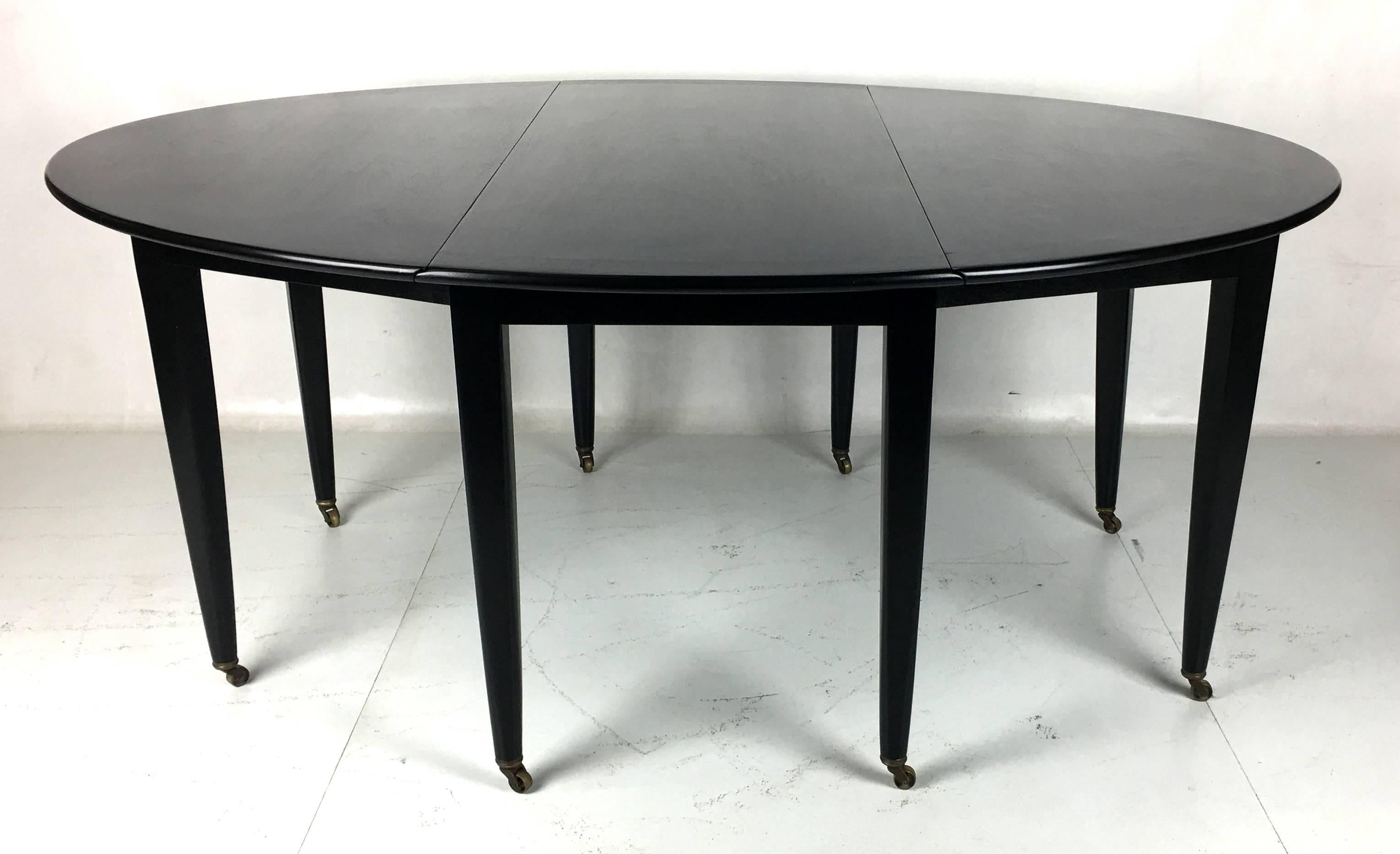 Mid-Century Modern Oval Drop-Leaf Dining Table by Edward Wormley for Dunbar