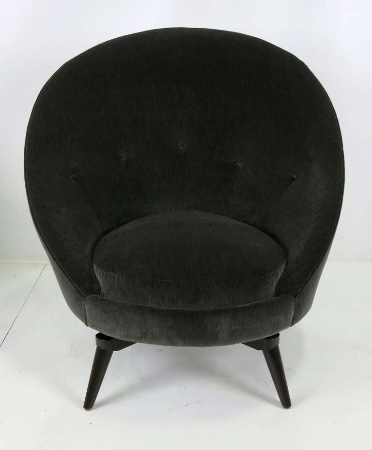 Modern Pair of Royere Style Swivel Egg Chairs