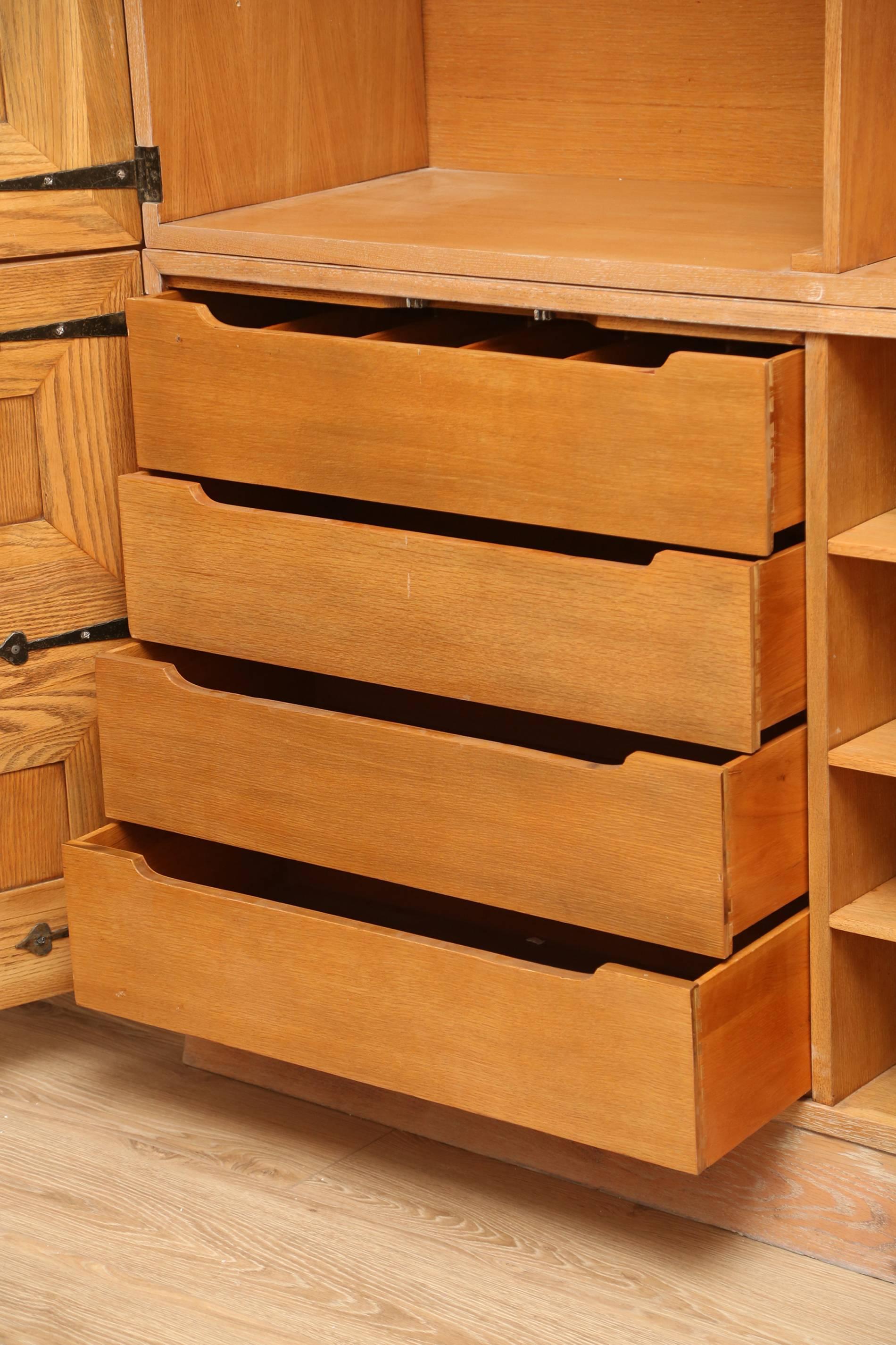 Modernist Two-Piece Cerused Oak Cabinet 2