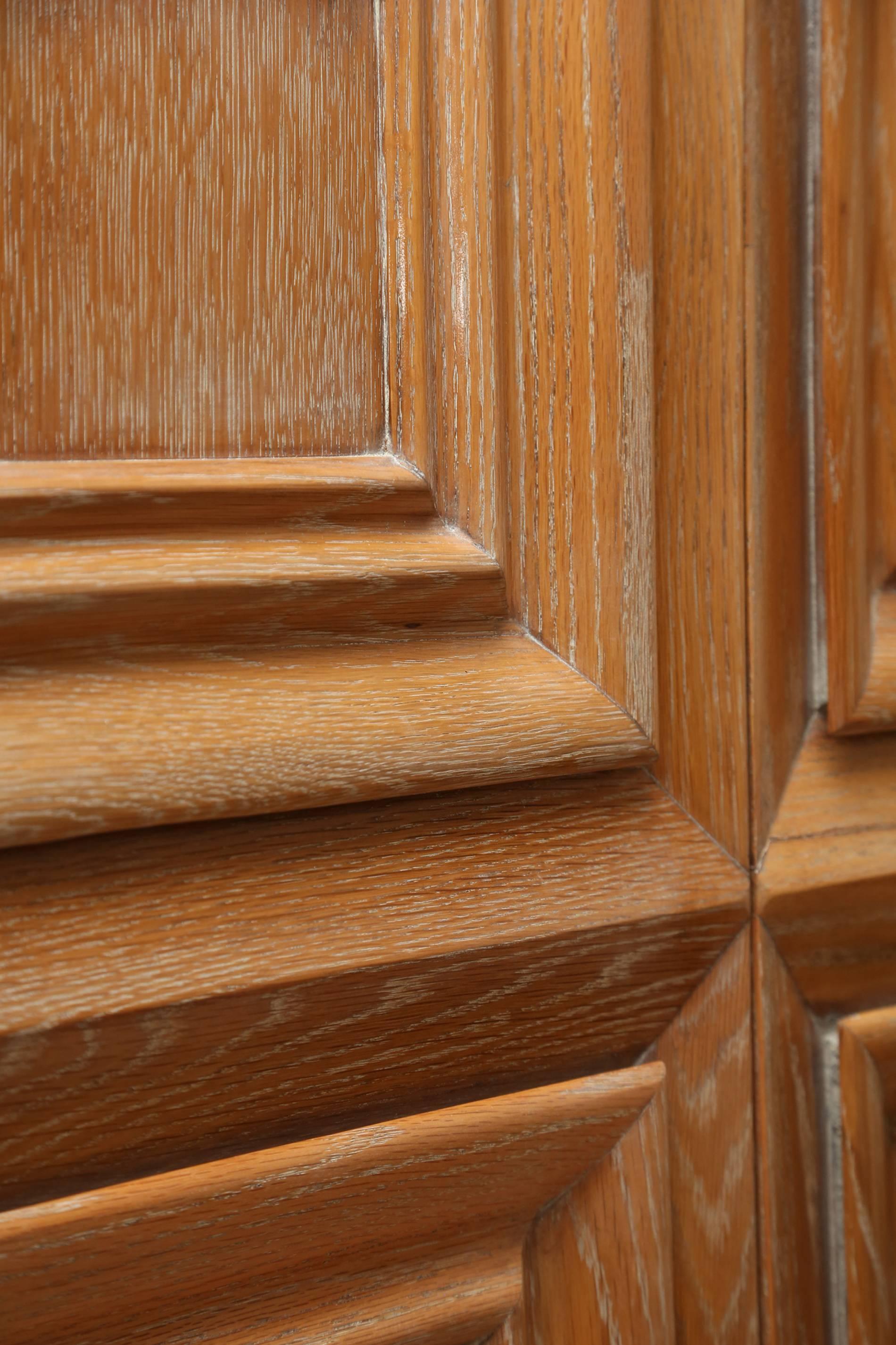 Modernist Two-Piece Cerused Oak Cabinet 1