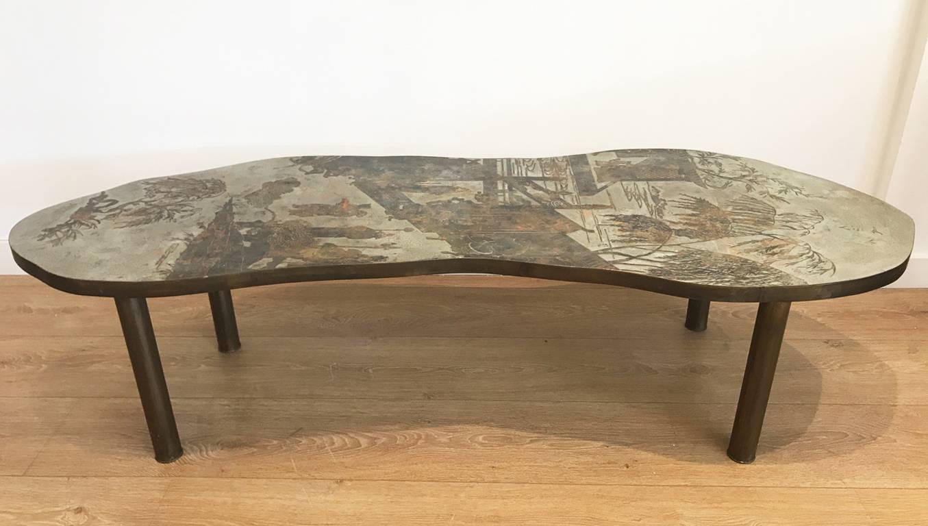 Mid-20th Century Free-Form Chinoiserie Coffee Table by Kelvin and Philip Laverne